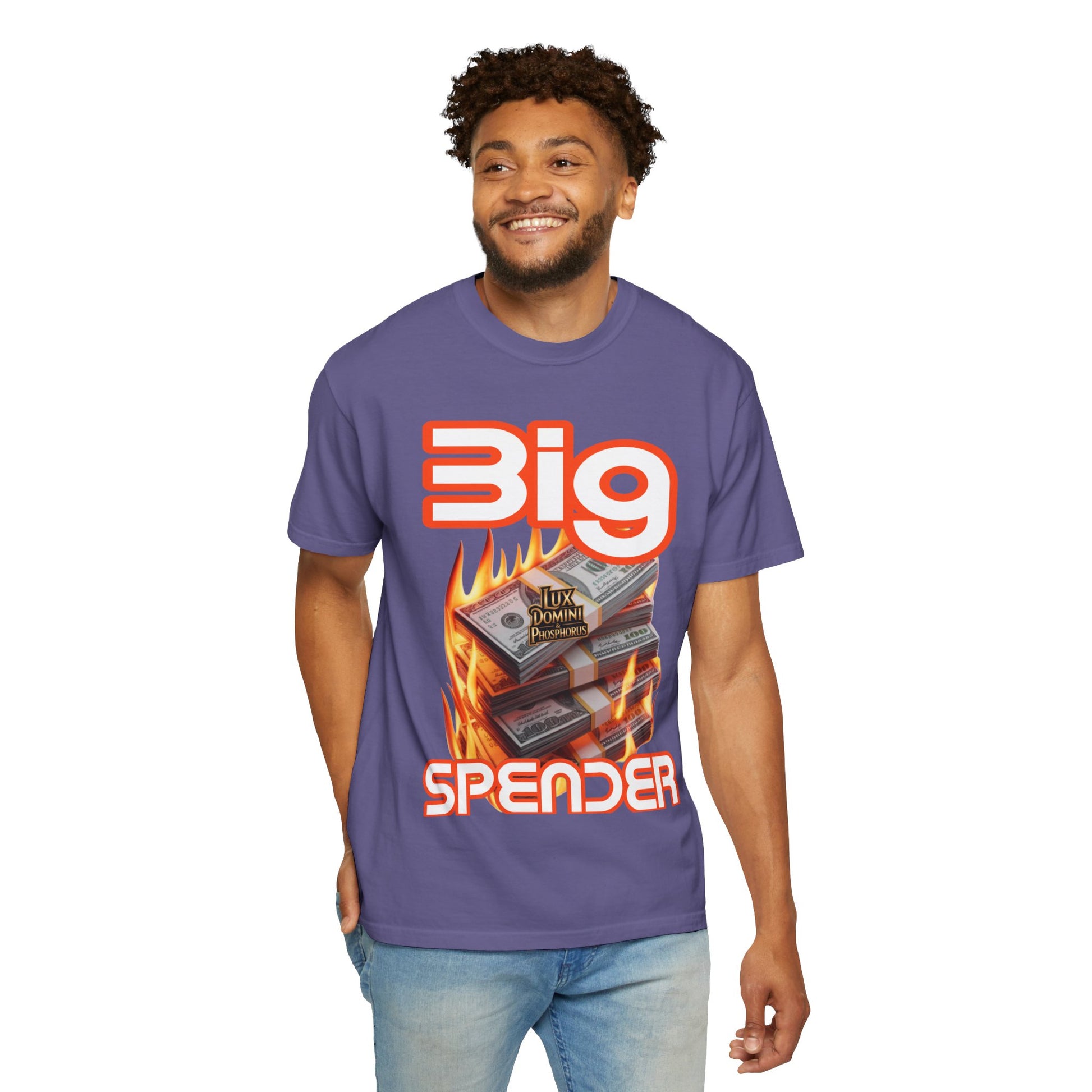 T-Shirt Big Spender Text Unisex Garment-Dyed Tee