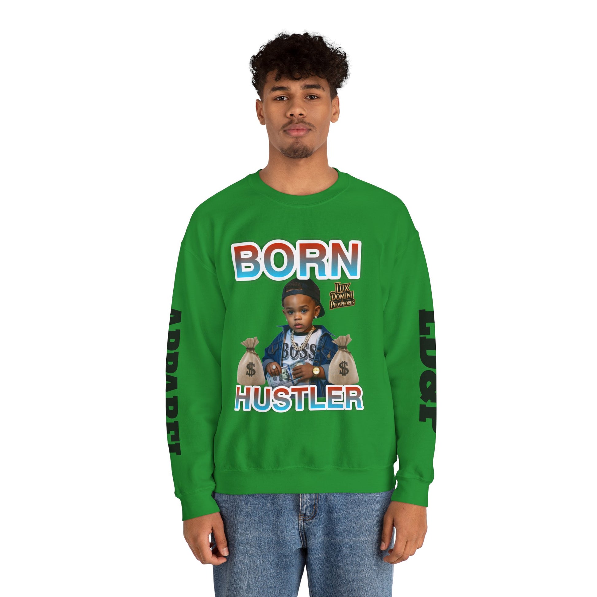 Crewneck Sweatshirt - Born Hustler LD&P Apparel