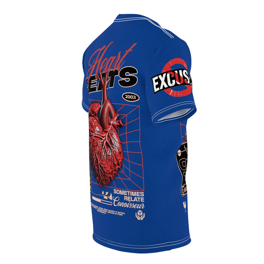 Heart Beats LD&P Apparel Design Graphic Tee Blue