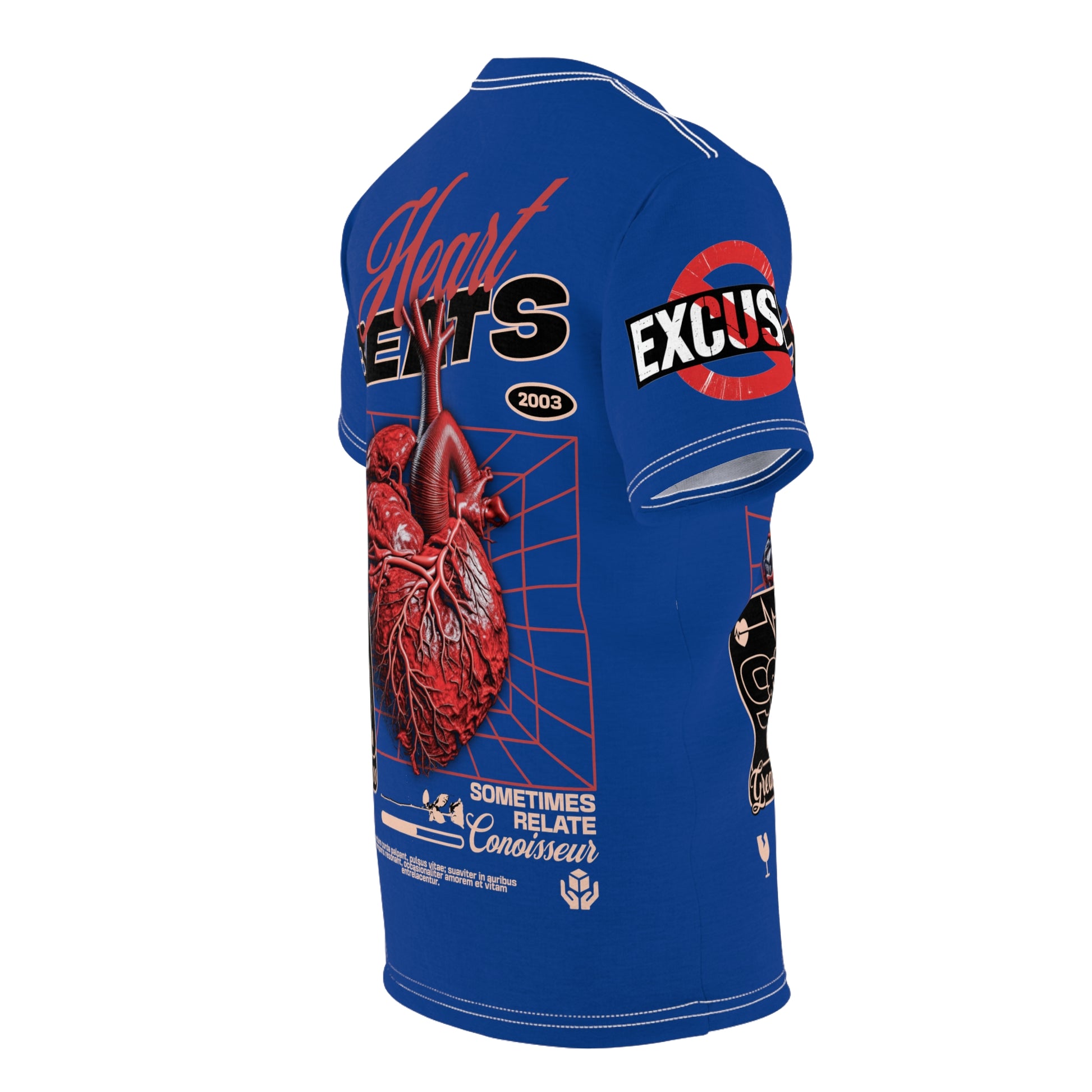 Heart Beats LD&P Apparel Design Graphic Tee Blue