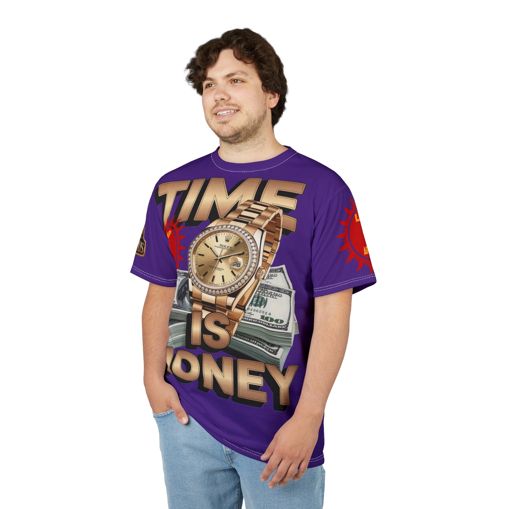 Time Is Money Unisex Tee - LD&P Apparel Design purple