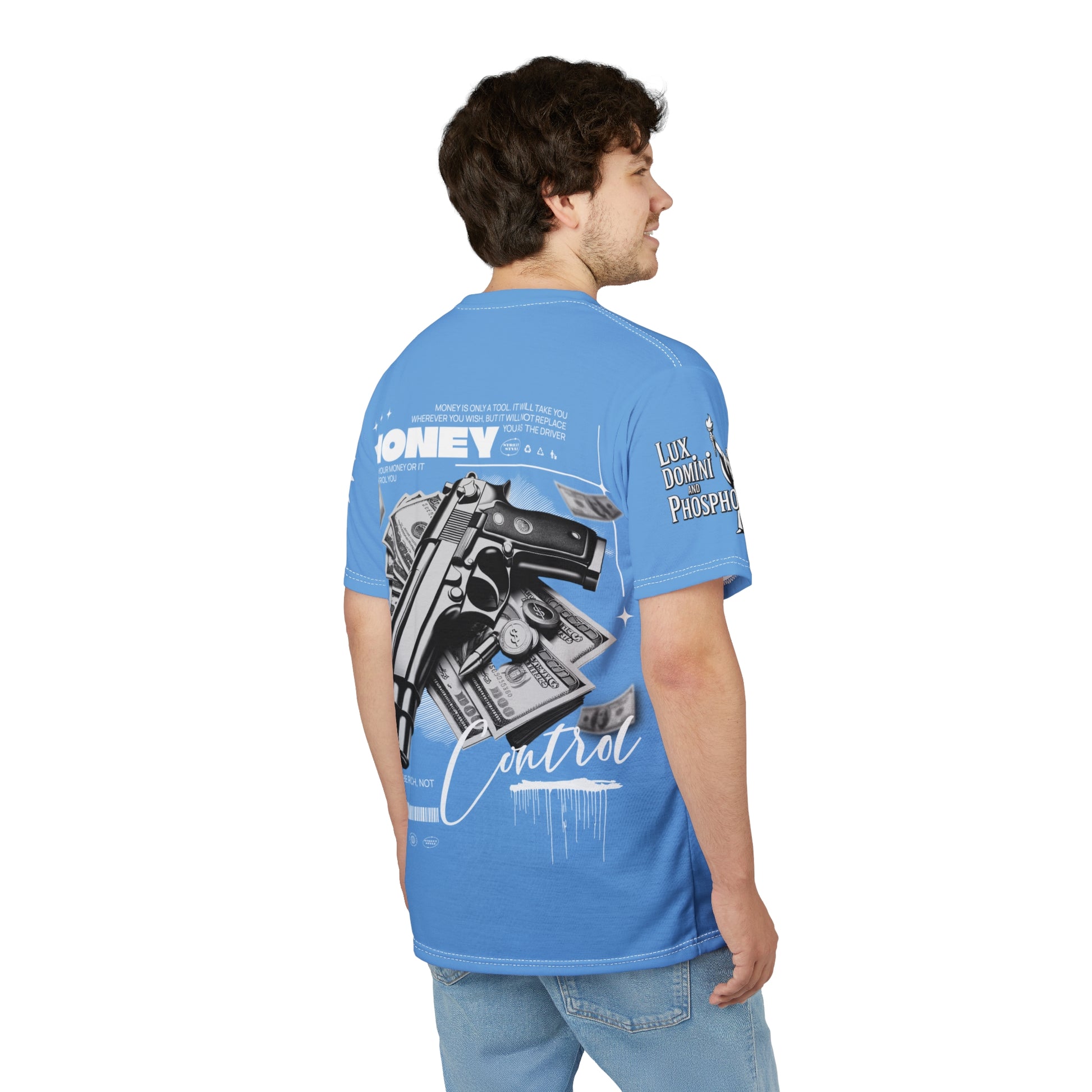 Money Control Graphic Tee LD&P APPAREL LIGHT BLUE