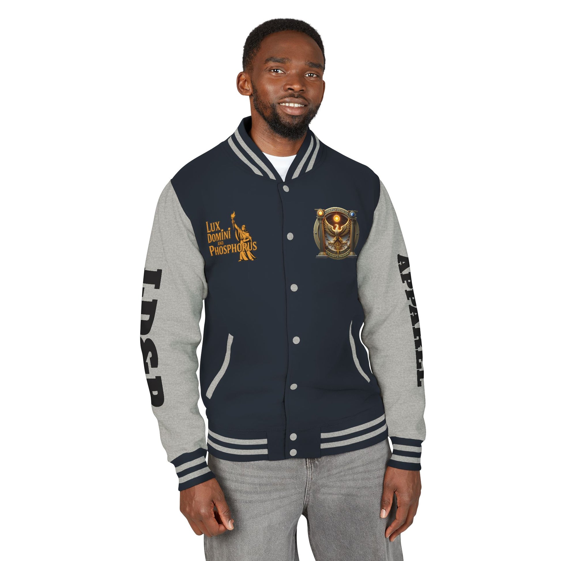 Letterman Jacket LD&P APPAREL Logo Design