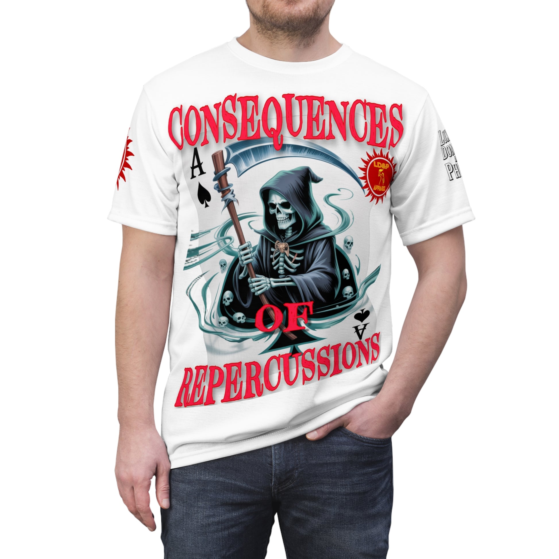 Consequences of Repercussions Graphic Shirt LD&P APPAREL White