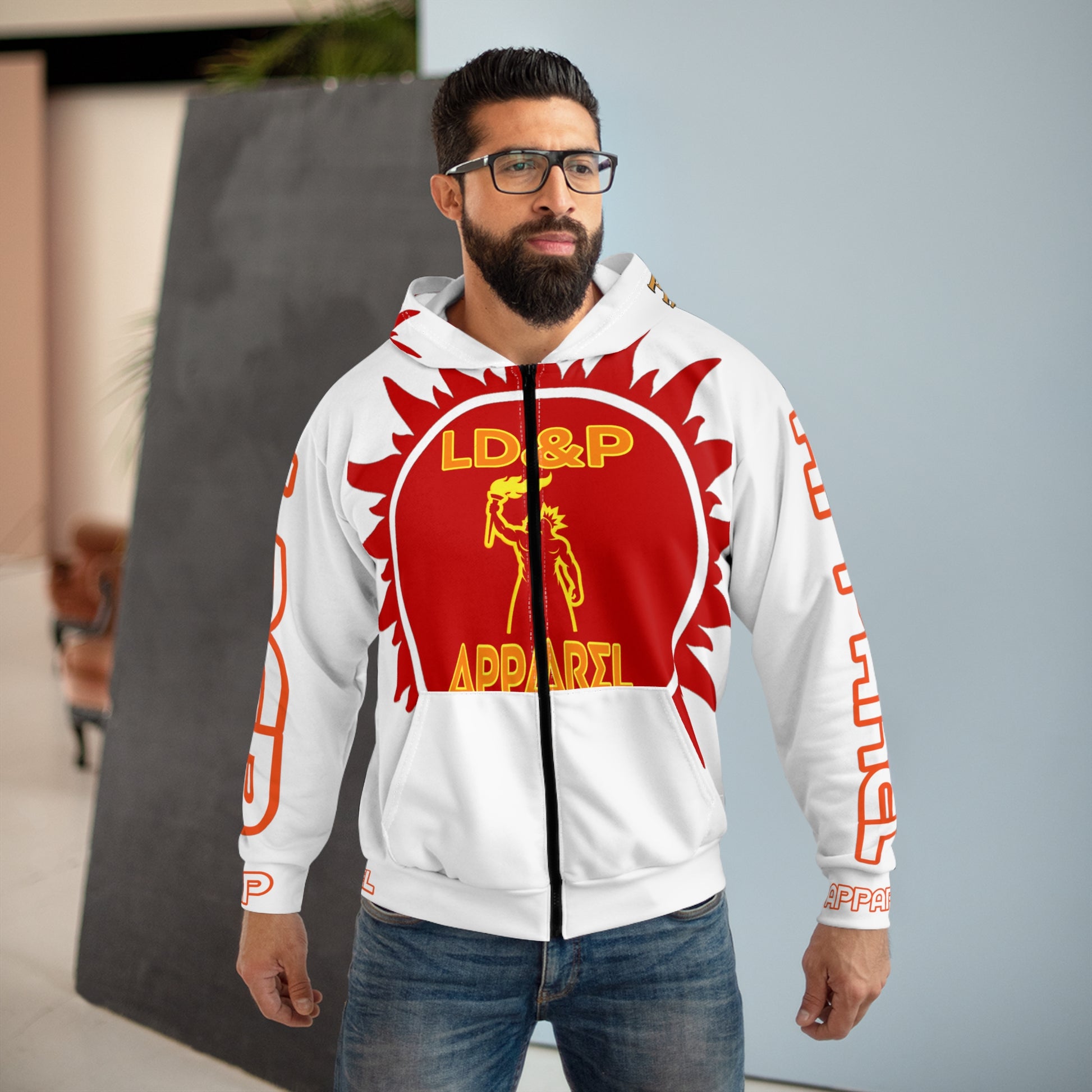 Money Maker Unisex Zip Hoodie - LD&P Apparel Design white
