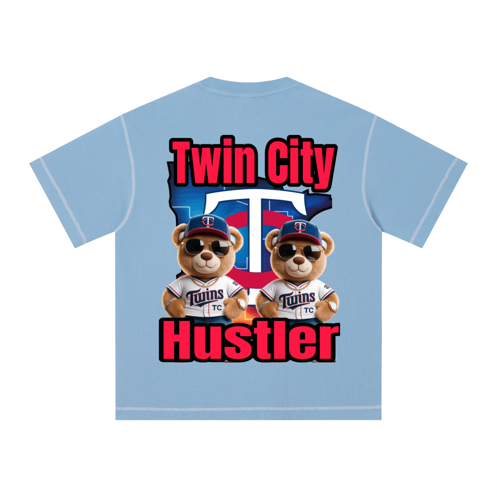 TWIN CITIES HUSTLER Unisex Sunfade Waffle Boxy T-Shirt