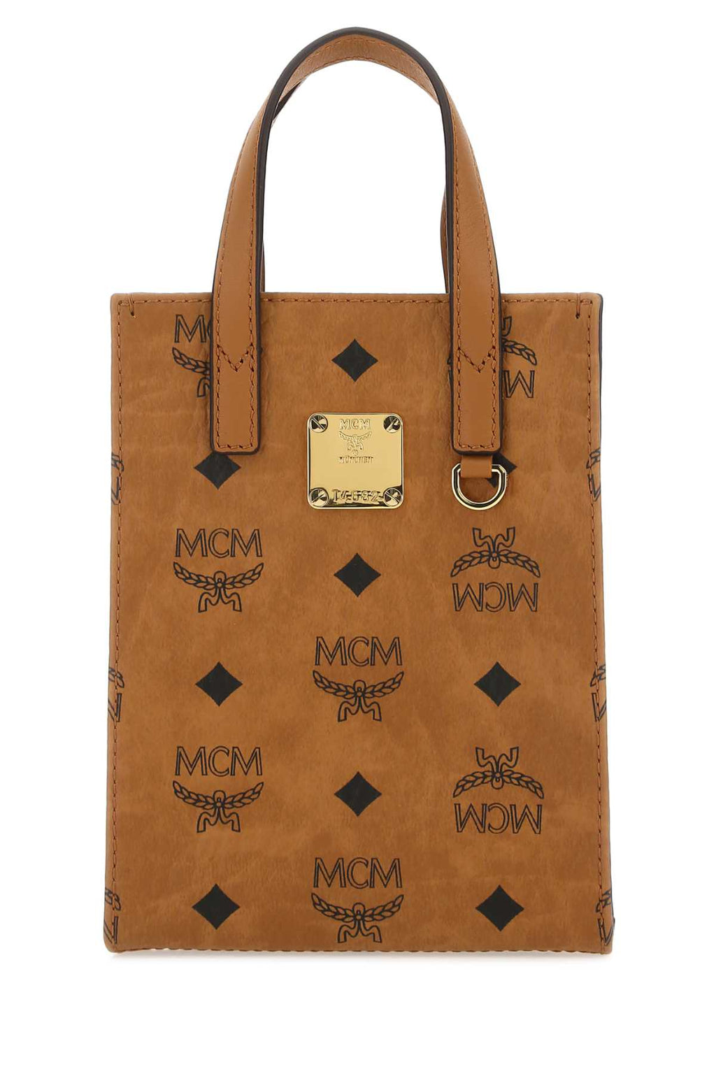 Mcm Unisex Printed Fabric Handbag