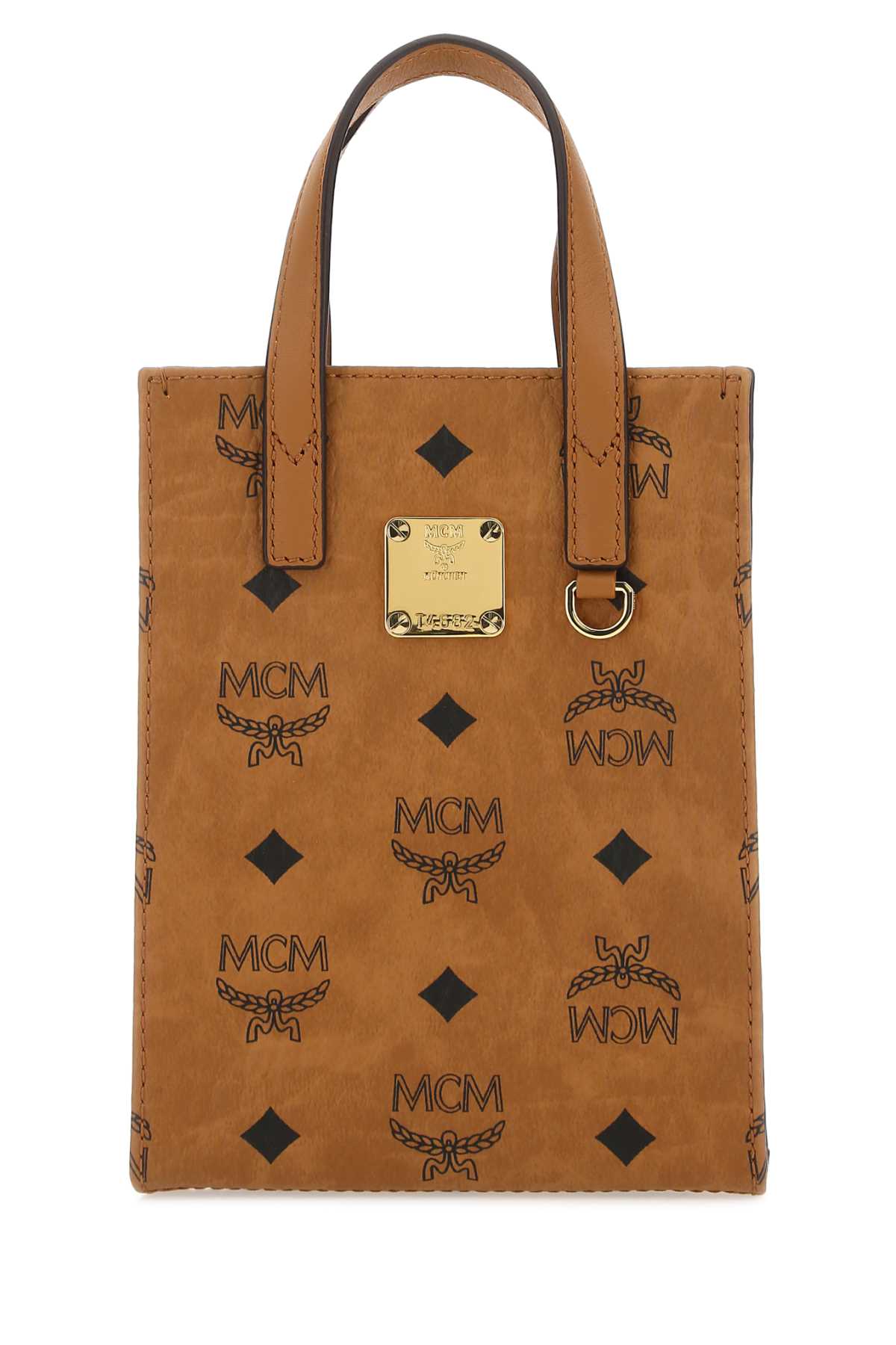 Mcm Unisex Printed Fabric Handbag