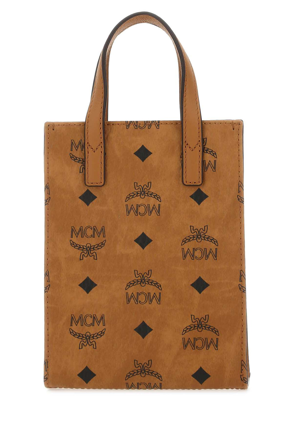 Mcm Unisex Printed Fabric Handbag