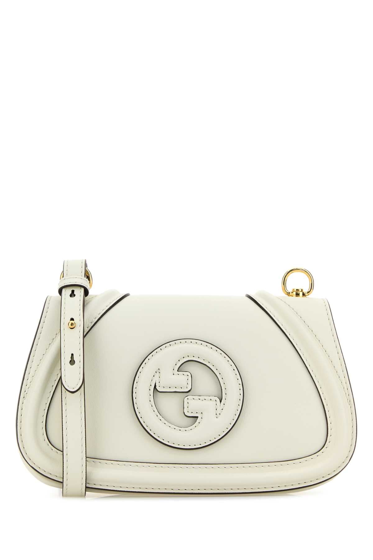 Gucci Women Ivory Leather Small Gucci Blondie Crossbody Bag
