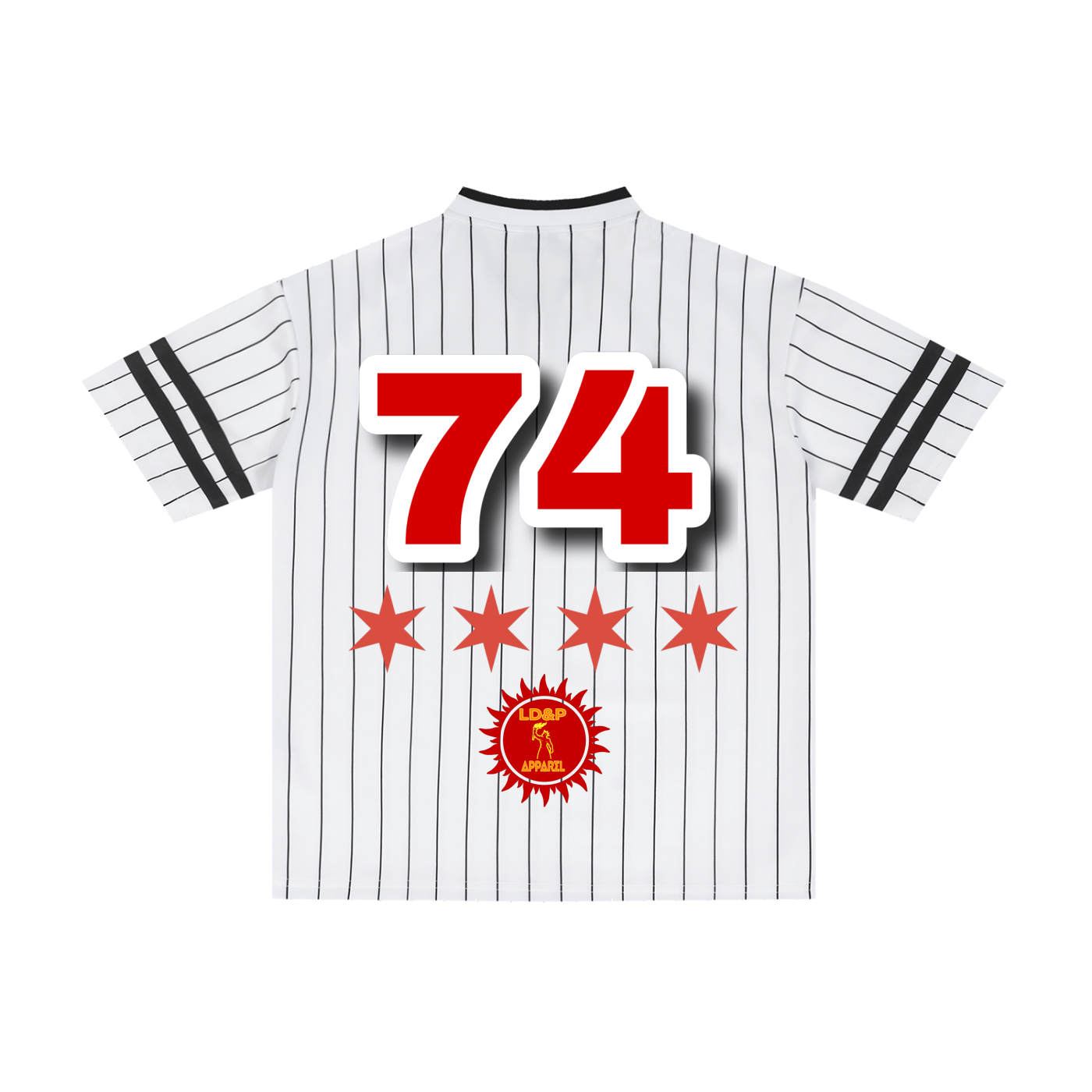 TWIN CITY HUSTLER Unisex Striped Loose V-Neck T-Shirt