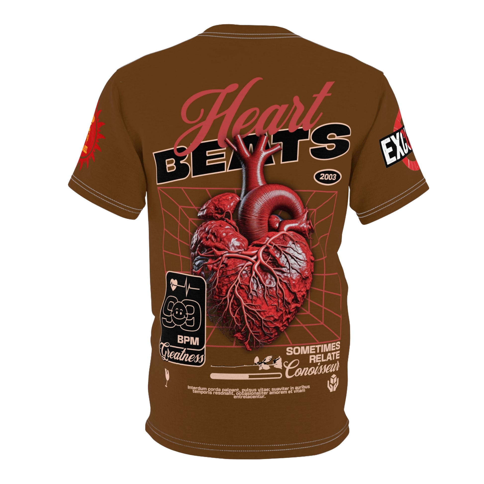 Heart Beats LD&P Apparel Design Graphic Tee Brown