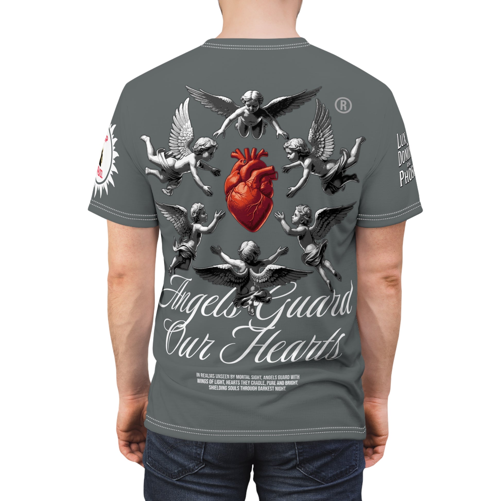 Angels Guard Our Hearts Tee LD&P APPAREL GREY