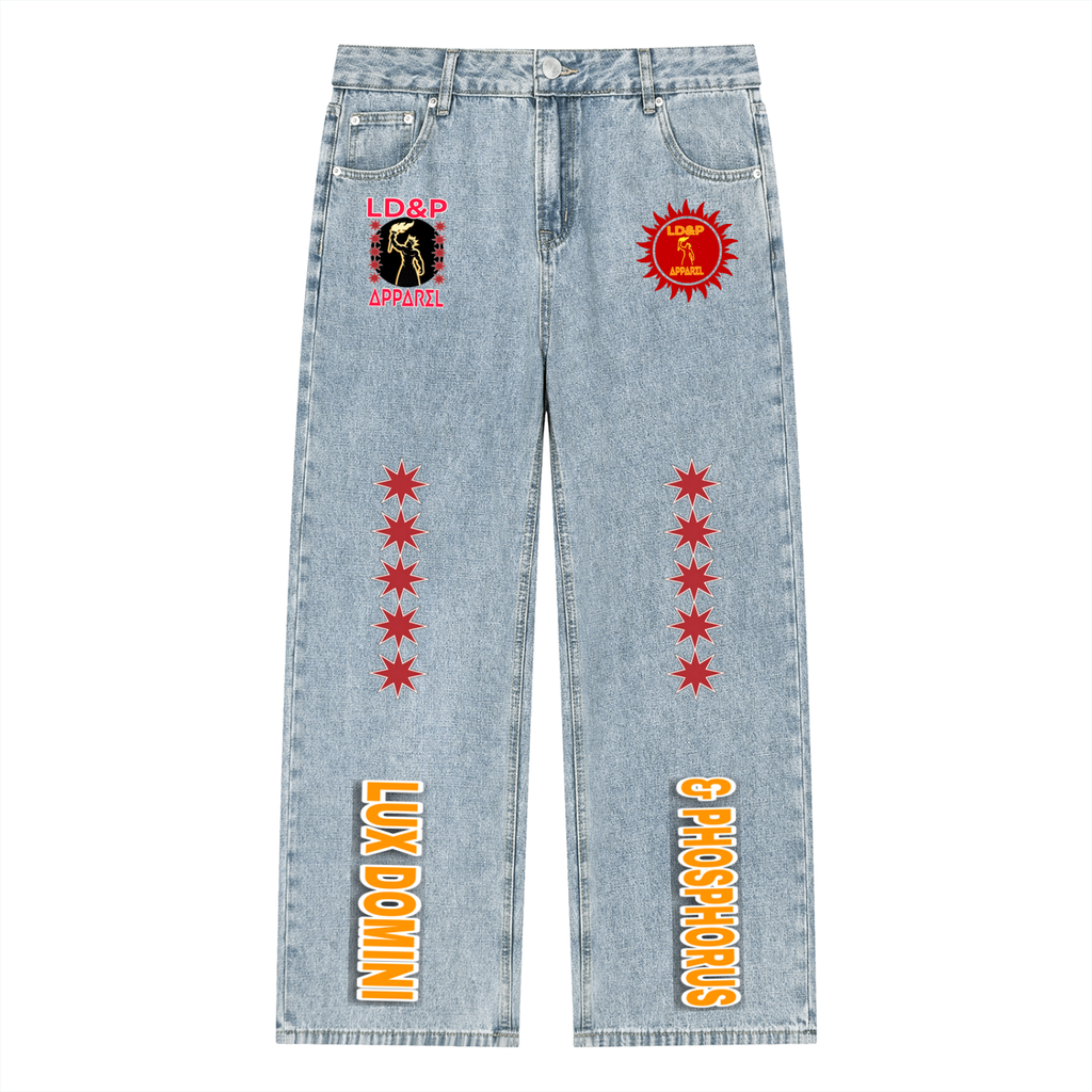 Unisex Vintage Wash Straight Leg  LD&P APPAREL Jeans