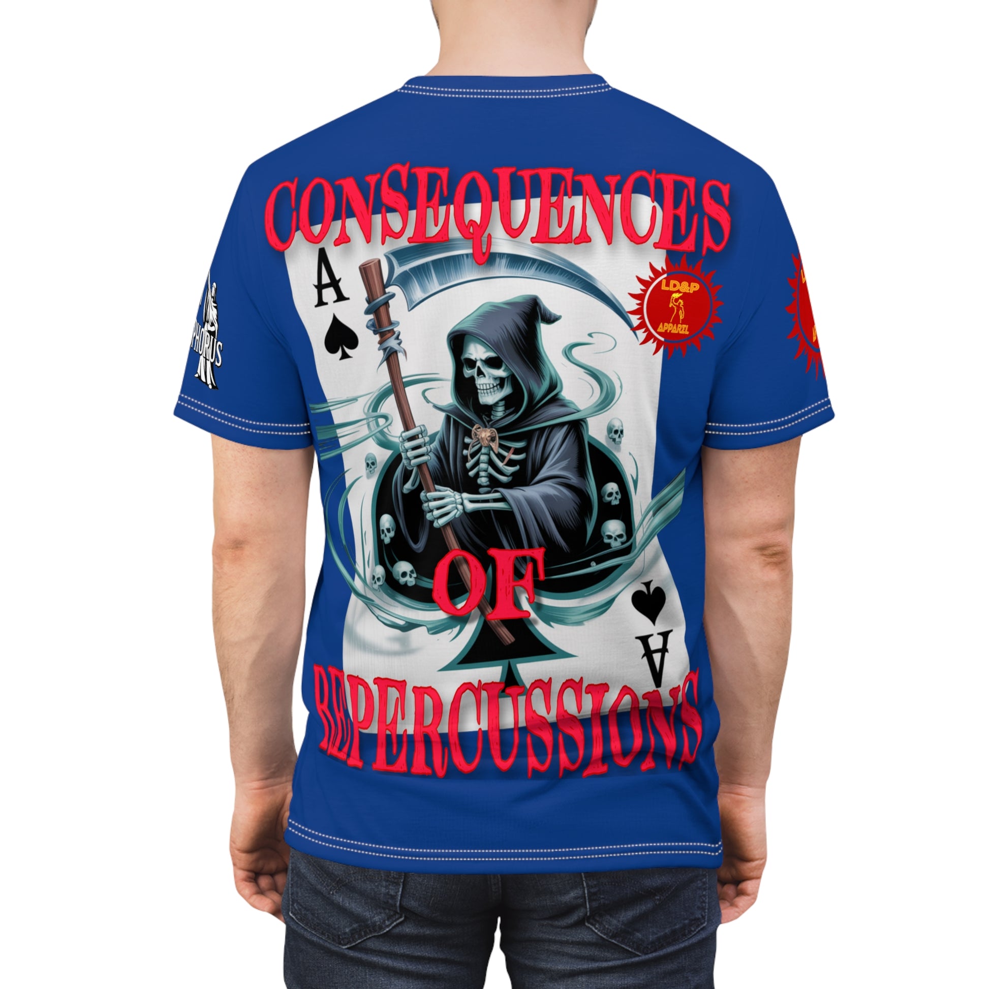 Consequences of Repercussions Graphic Shirt LD&P APPAREL Blue
