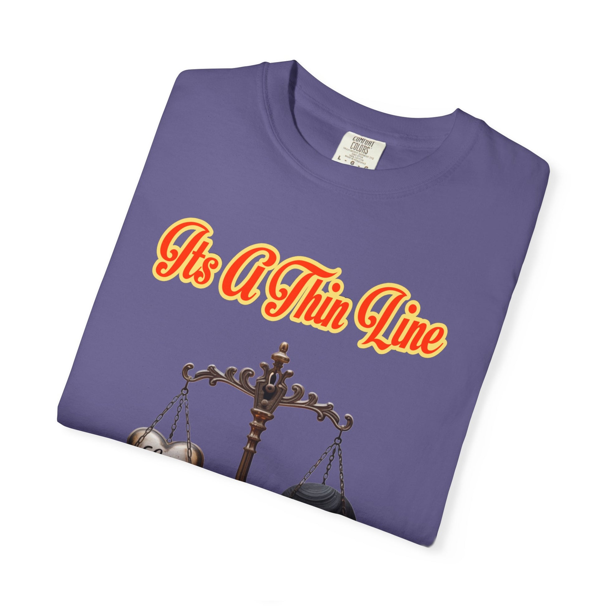 Garment-Dyed T-shirt Thin Line Love Hate LD&amp;P APPAREL Design