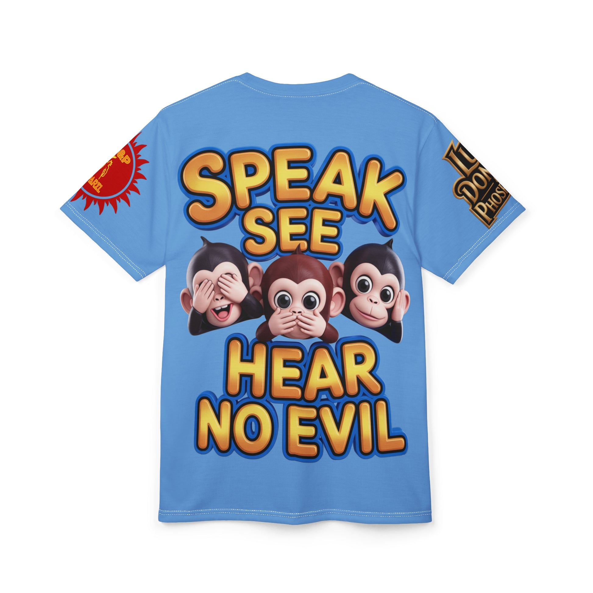 T-Shirt Speak See Hear No Evil Light Blue