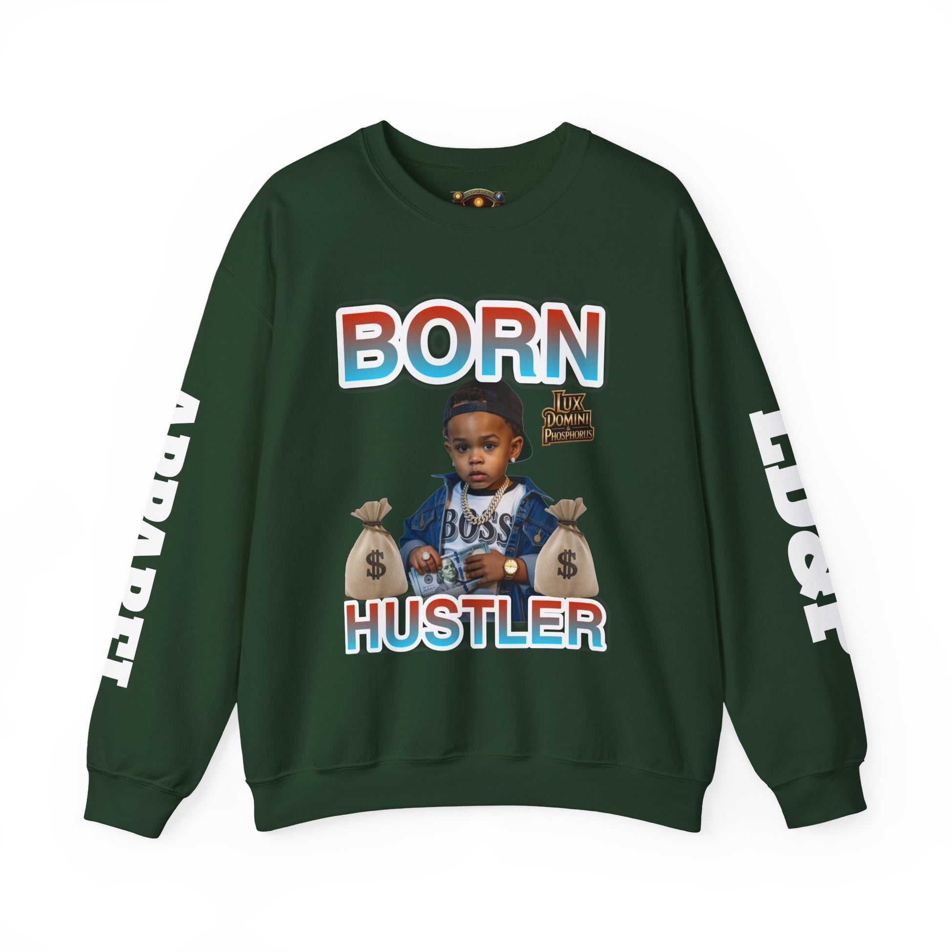Crewneck Sweatshirt - Born Hustler LD&P Apparel