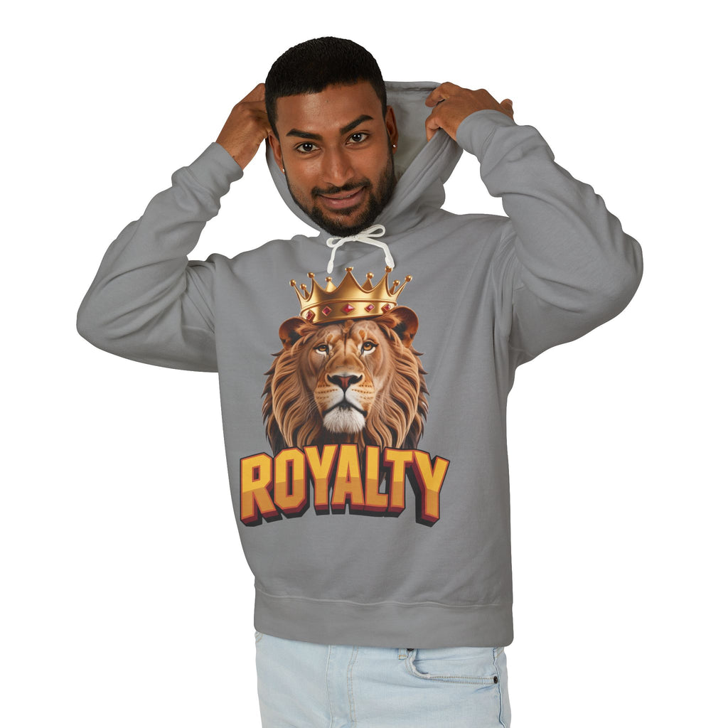 Royalty Lion Hooded Sweatshirt, Unisex Lightweight Pullover, King of the Jungle Sweatshirt, Animal Lover Gift, Cool Casual Wear