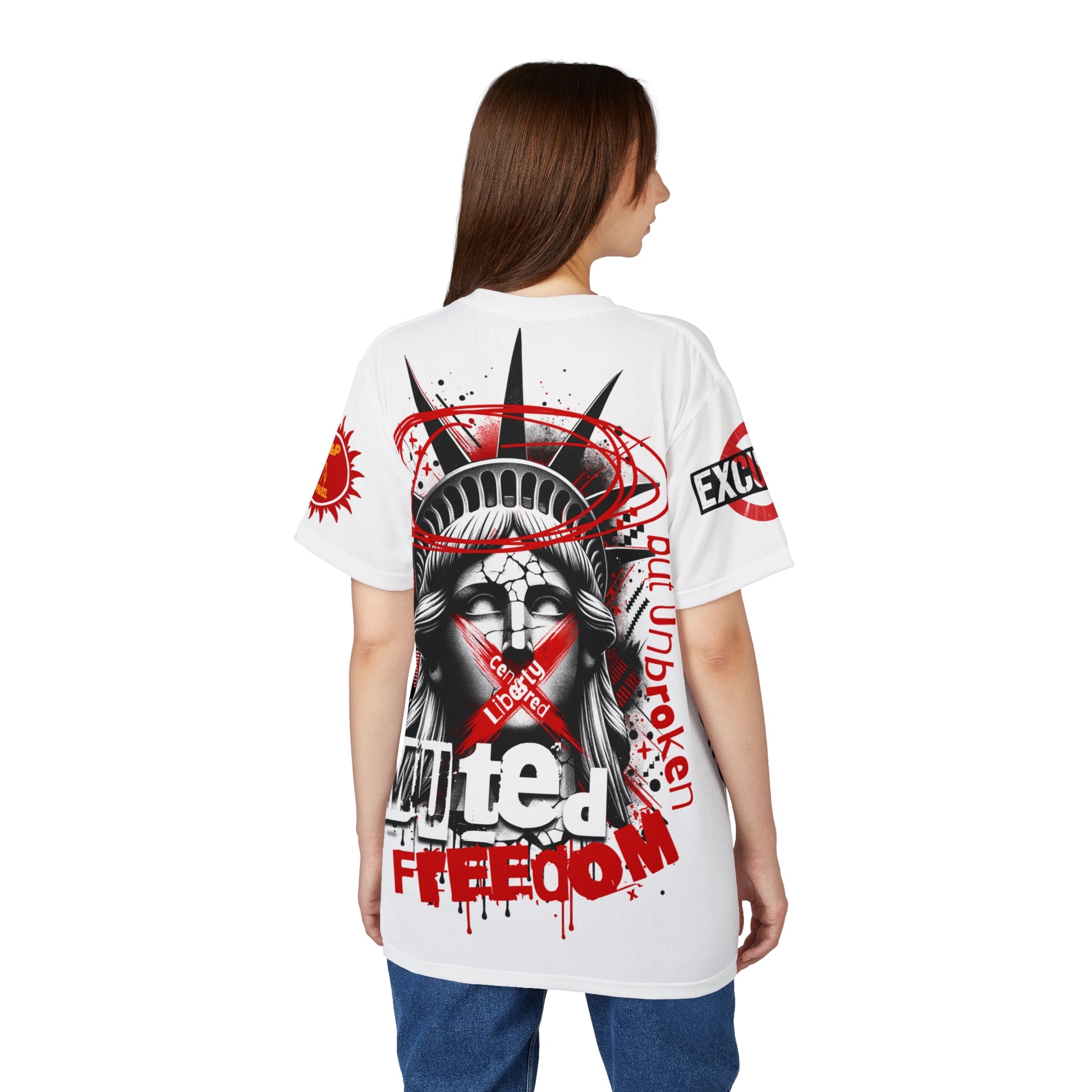 Muted Freedom LD&P APPAREL DESIGN Graphic Tee Shirt white