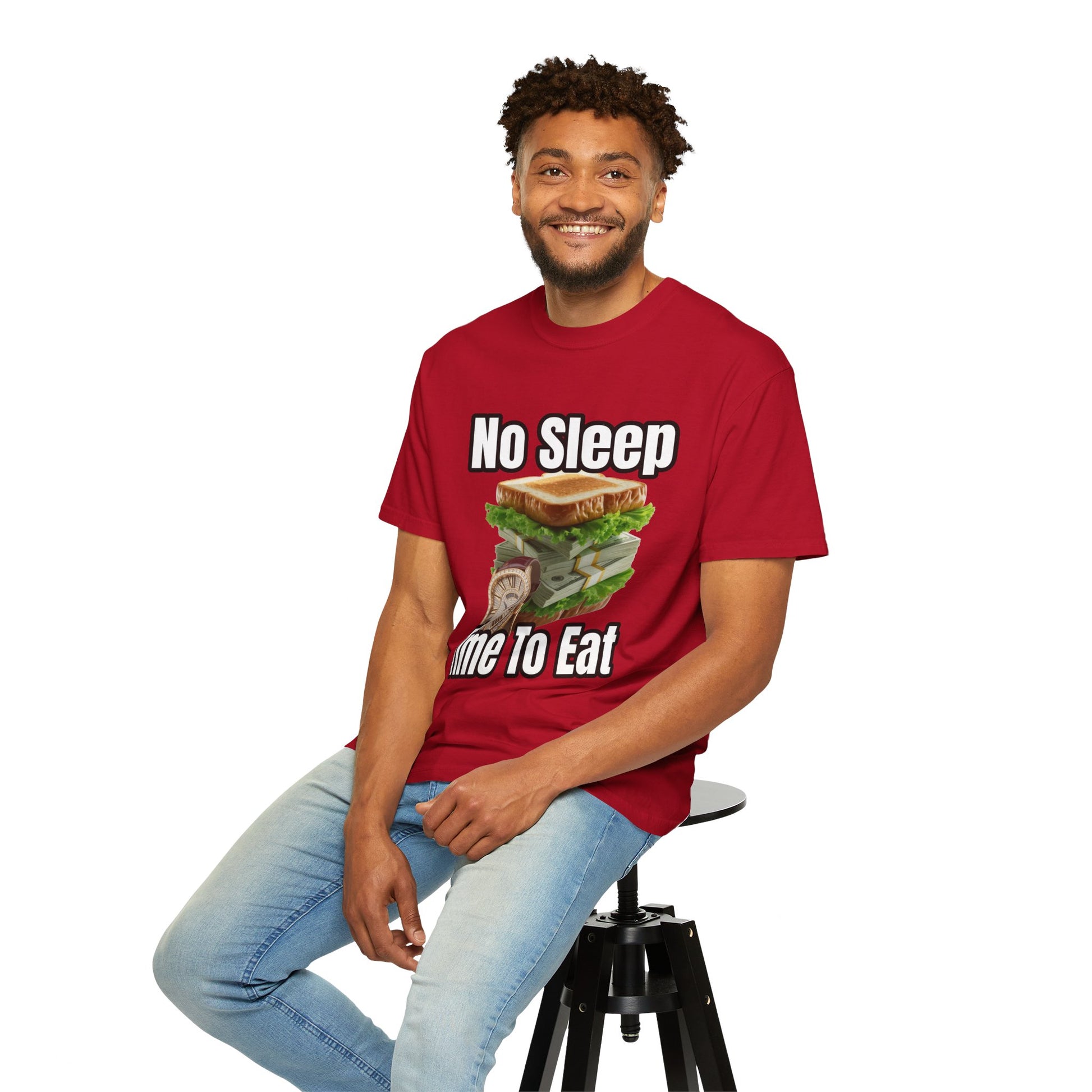 Garment-Dyed T-shirt - No Sleep, Time to Eat