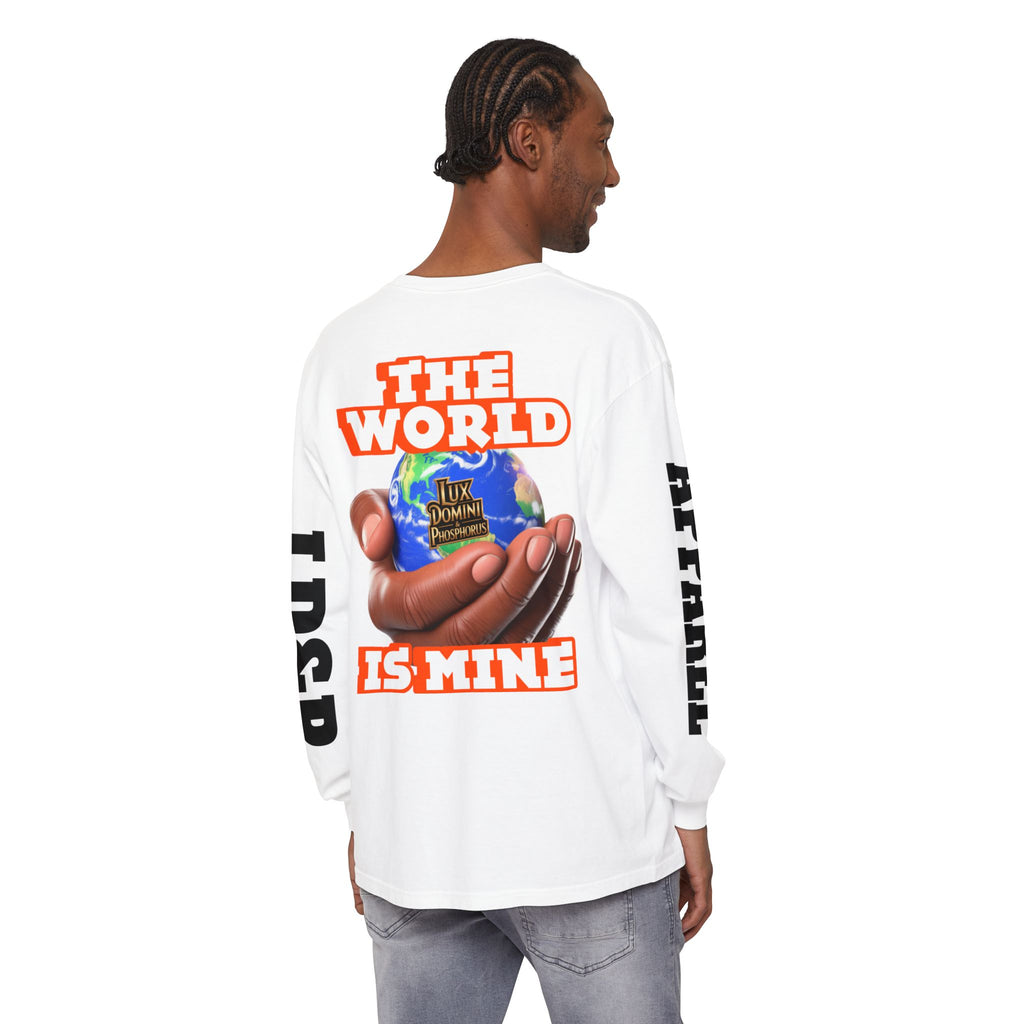 Garment-dyed Long Sleeve T-Shirt - The World Is Mine