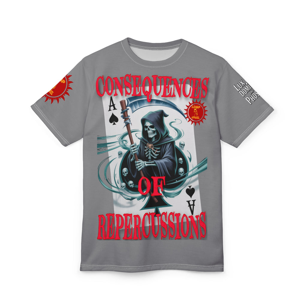 Consequences of Repercussions Graphic Shirt LD&P APPAREL Grey