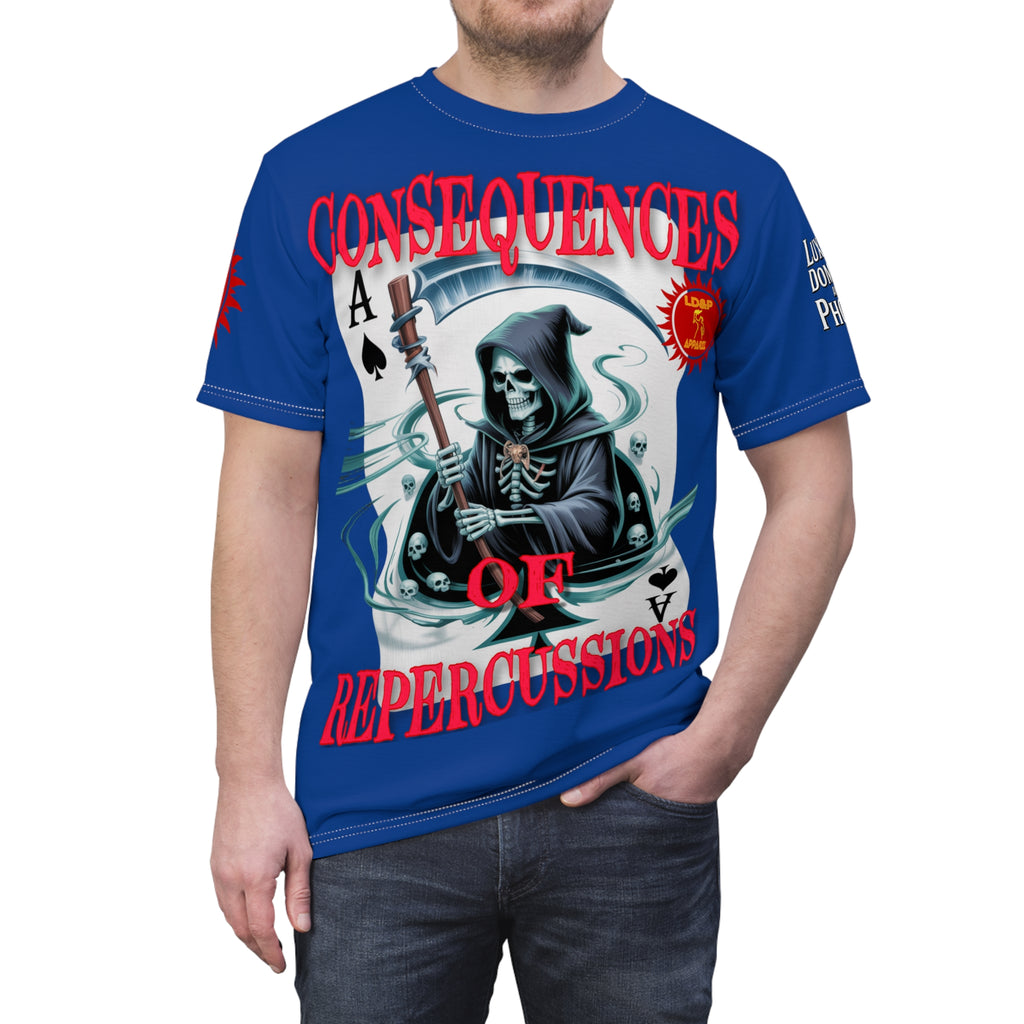 Consequences of Repercussions Graphic Shirt LD&P APPAREL Blue