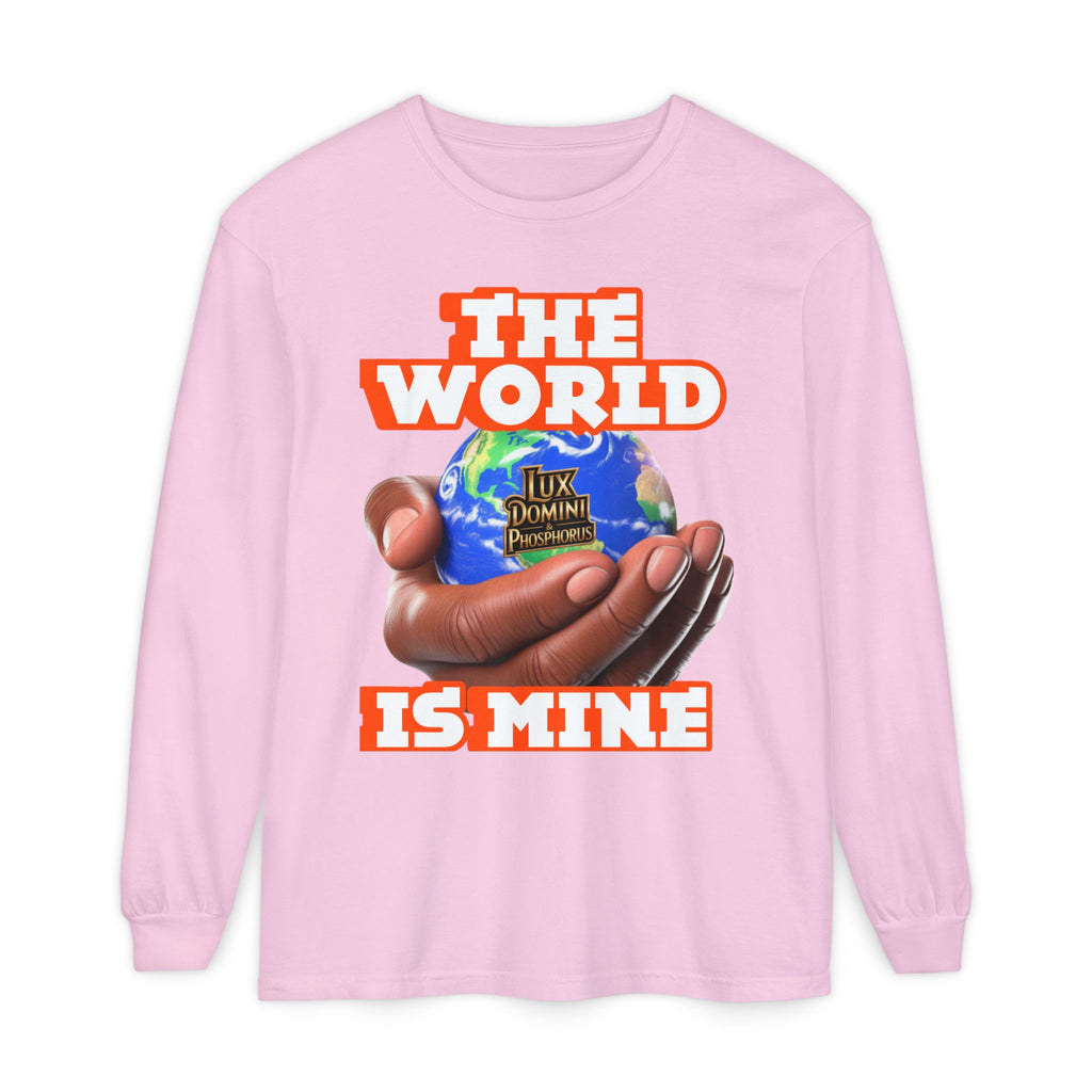 Garment-dyed Long Sleeve T-Shirt - The World Is Mine