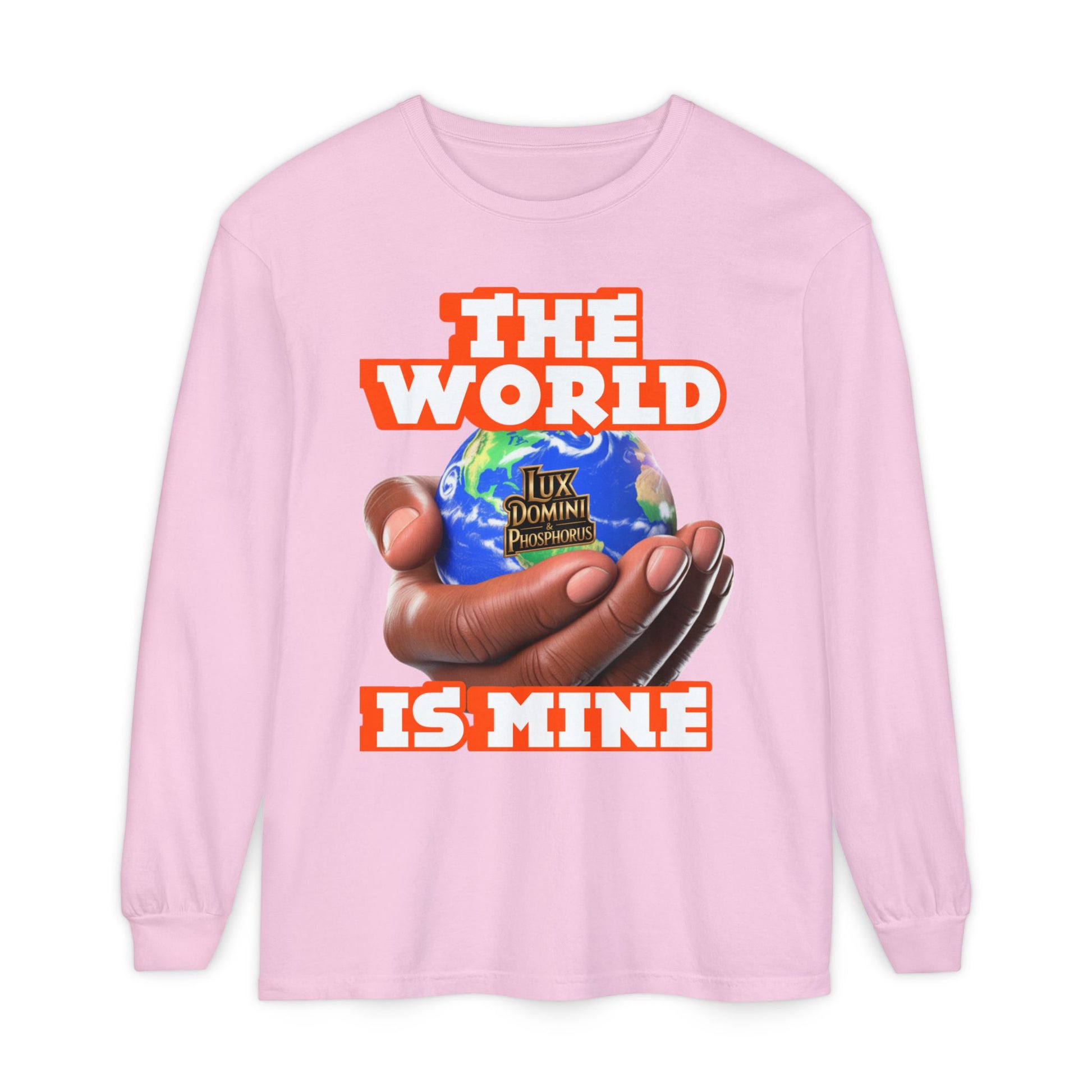 Garment-dyed Long Sleeve T-Shirt - The World Is Mine