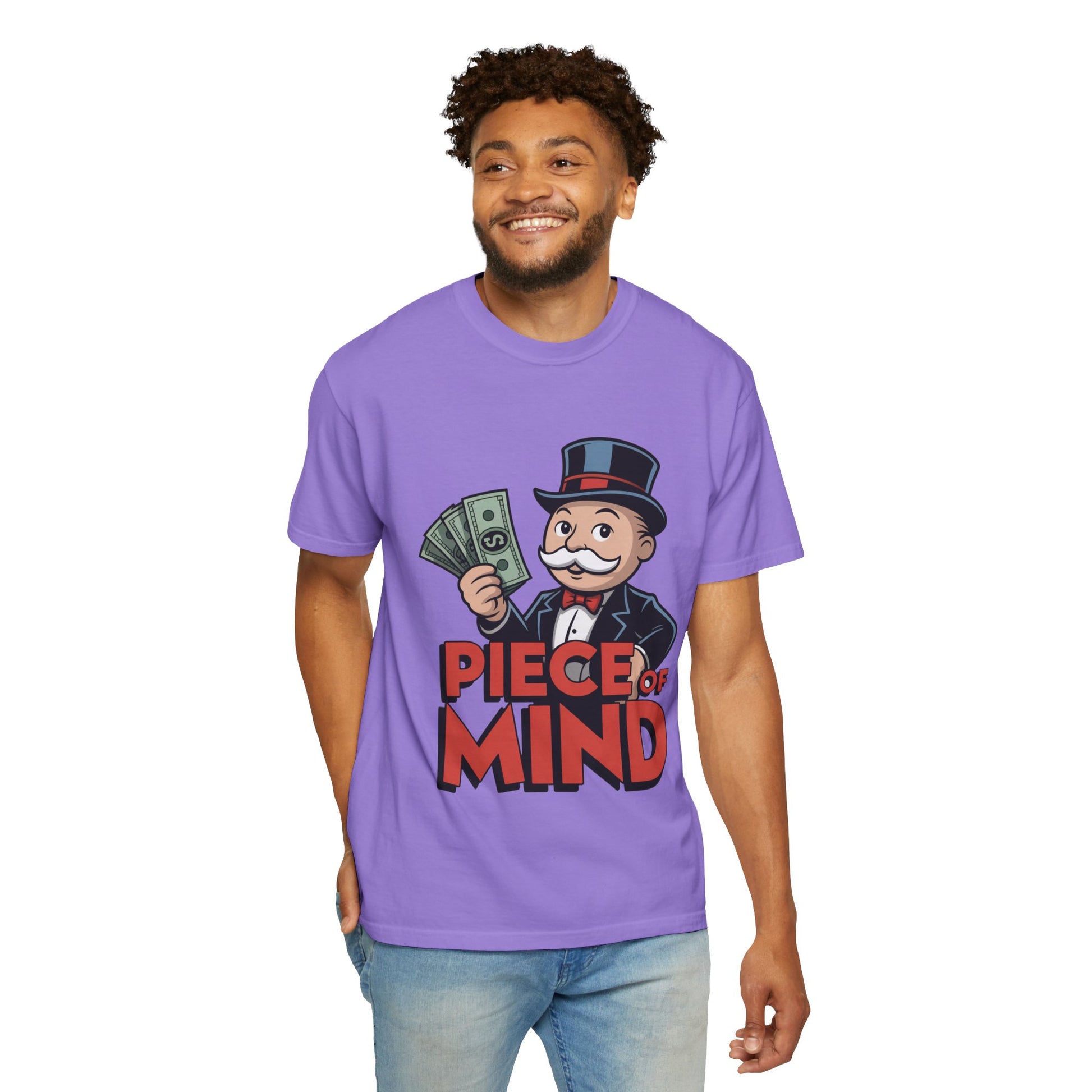 Garment-Dyed T-shirt Money Piece of Mind Design