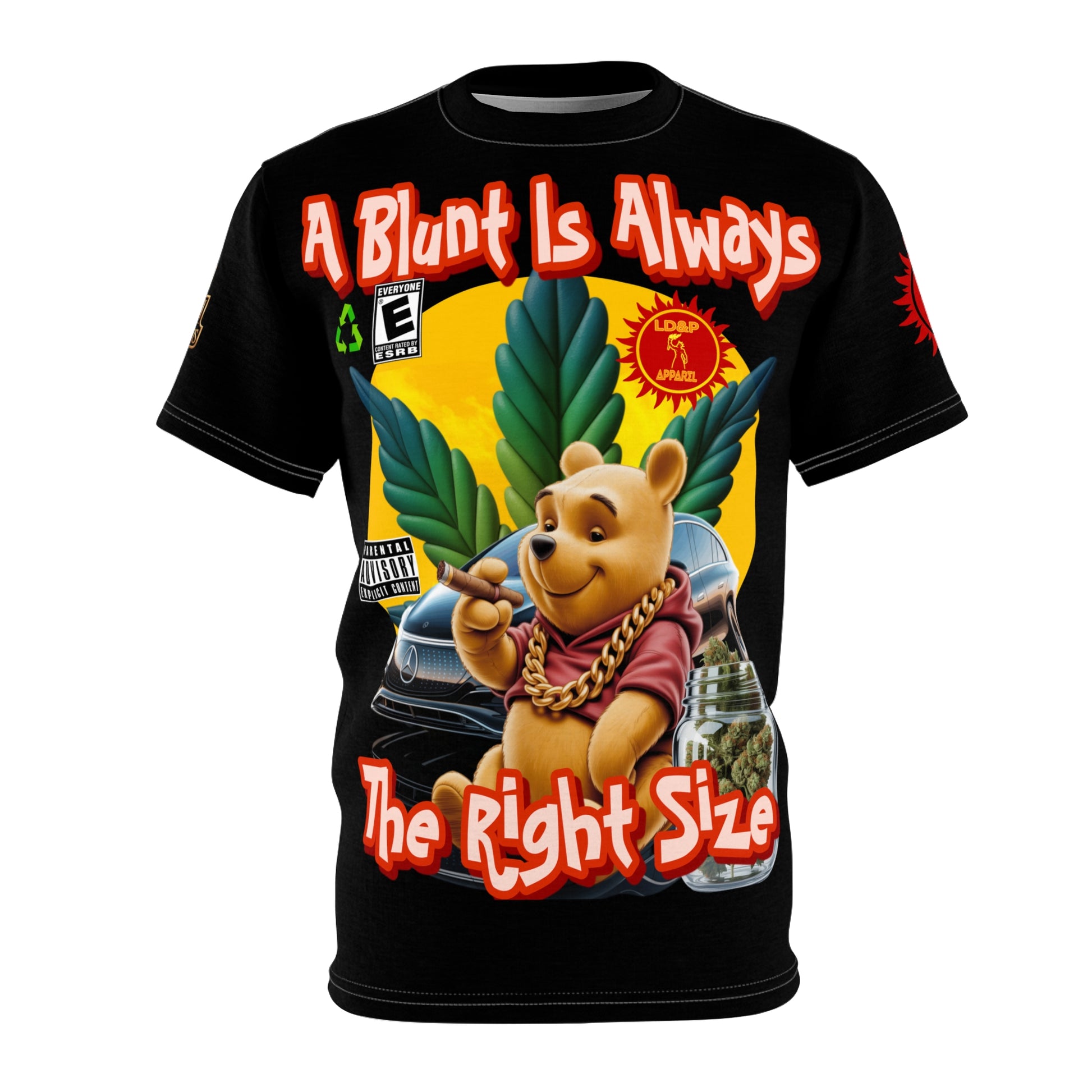 Cannabis Graphic Tee — "A Blunt Is Always The Right Size" LD&P APPAREL Black