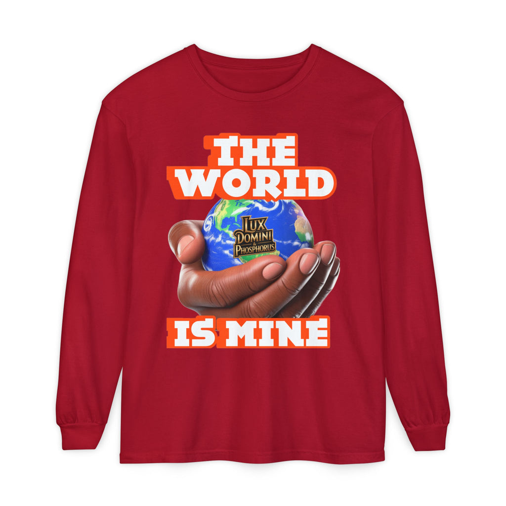 Garment-dyed Long Sleeve T-Shirt - The World Is Mine