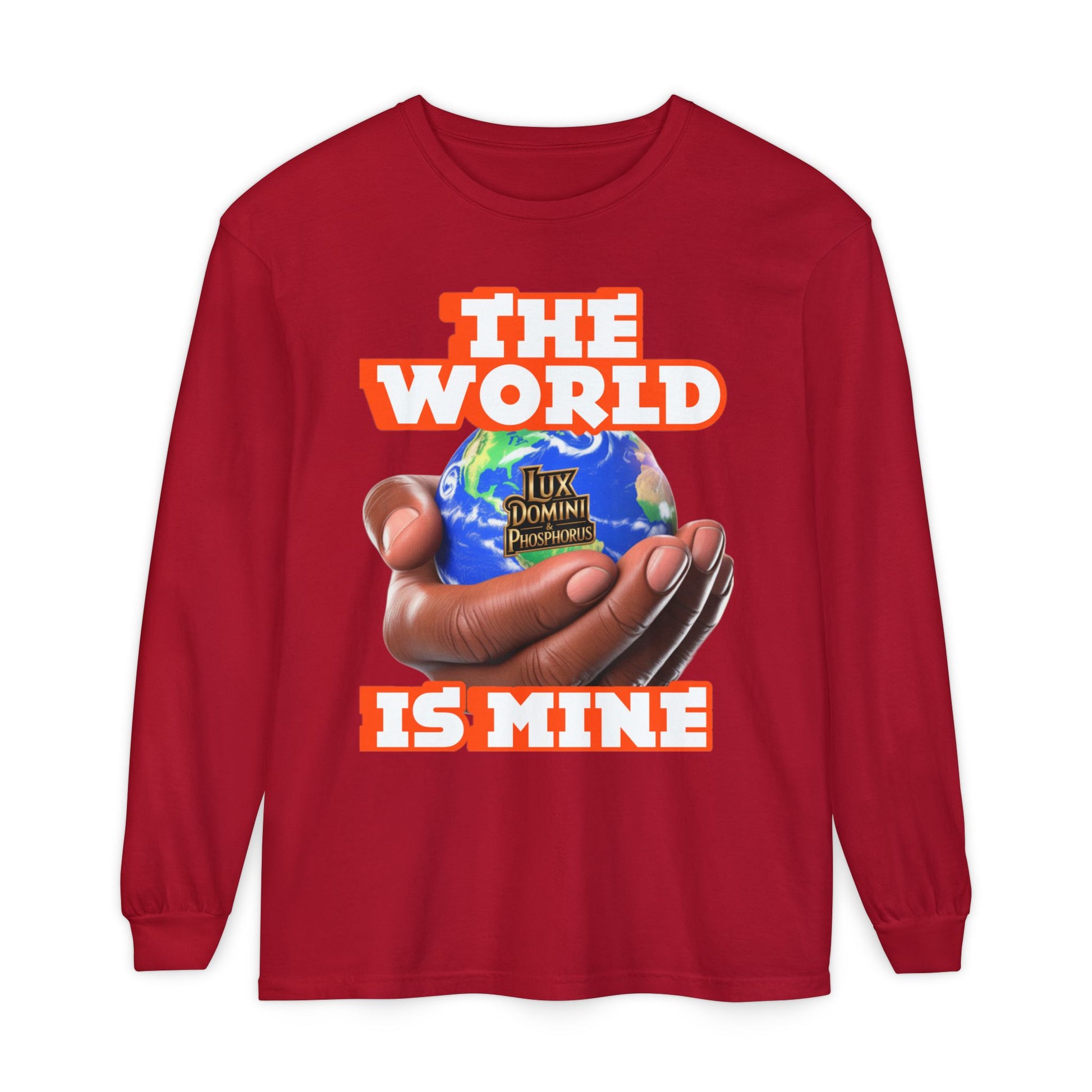 Garment-dyed Long Sleeve T-Shirt - The World Is Mine