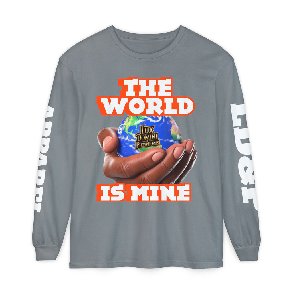Garment-dyed Long Sleeve T-Shirt - The World Is Mine