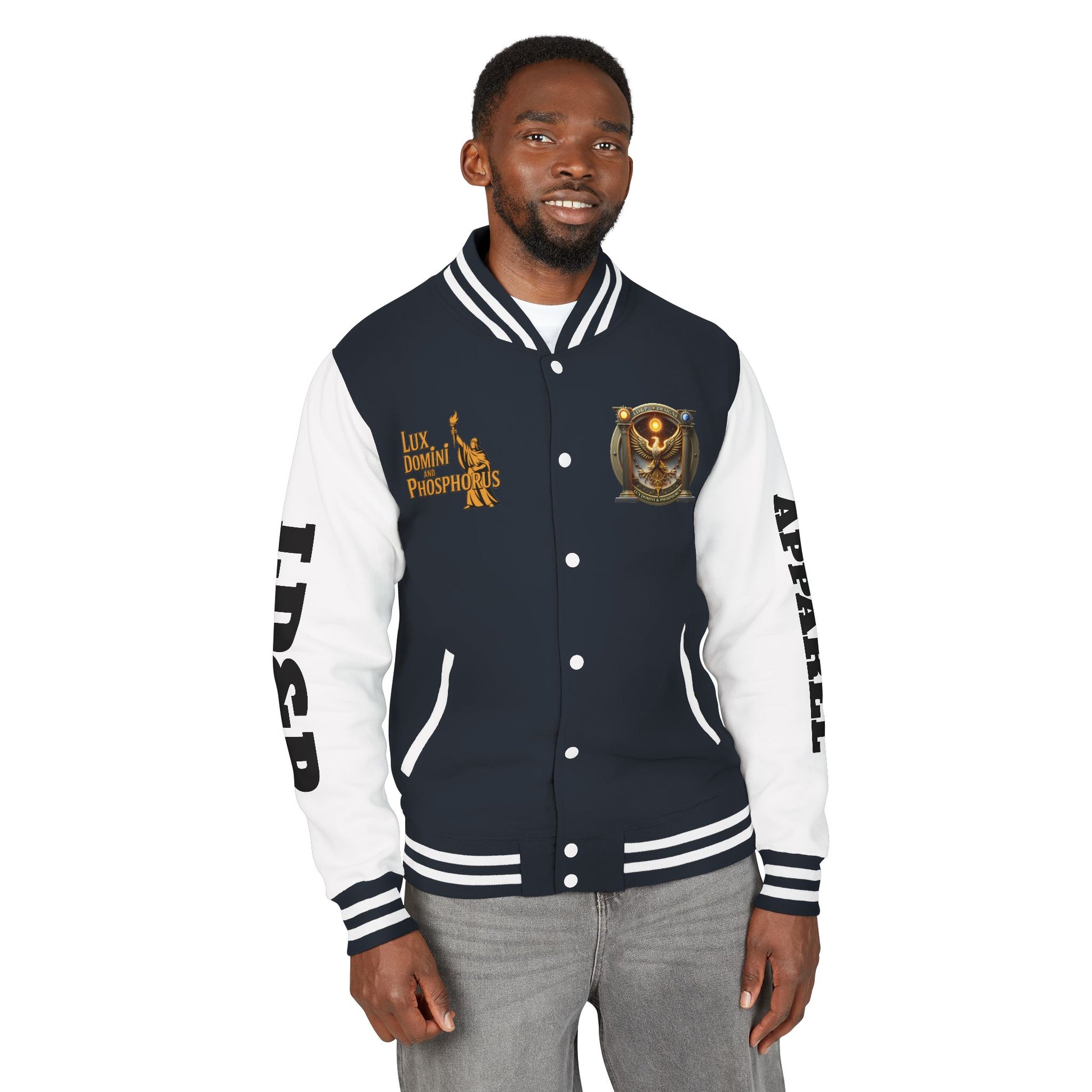 Letterman Jacket LD&P APPAREL Logo Design