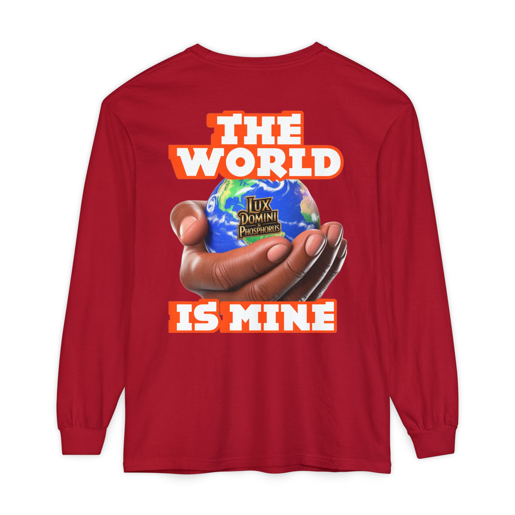 Garment-dyed Long Sleeve T-Shirt - The World Is Mine