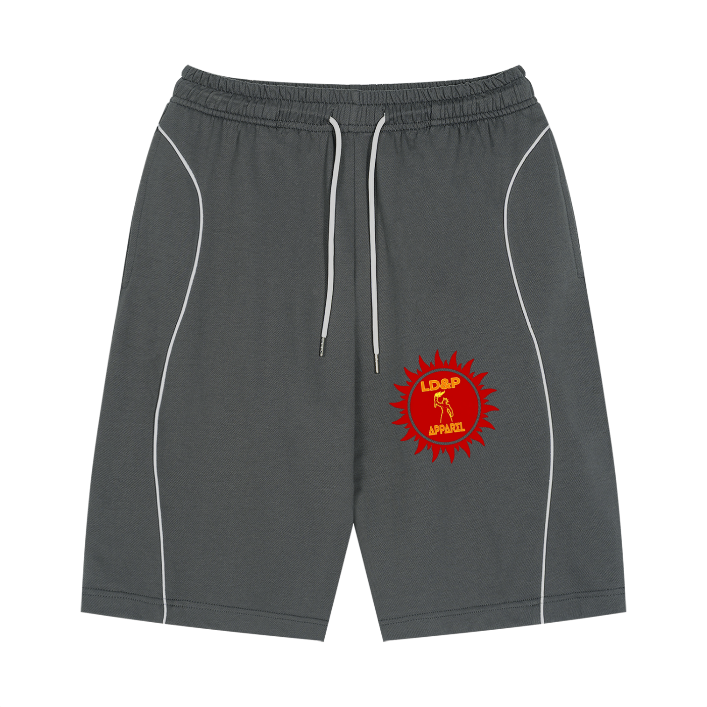 Unisex Piping Drawstring Shorts