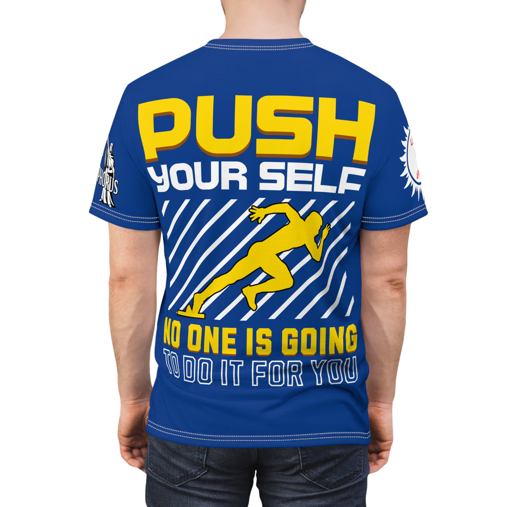 Push Yourself Graphic Tee LD&P APPAREL DESIGN Blue