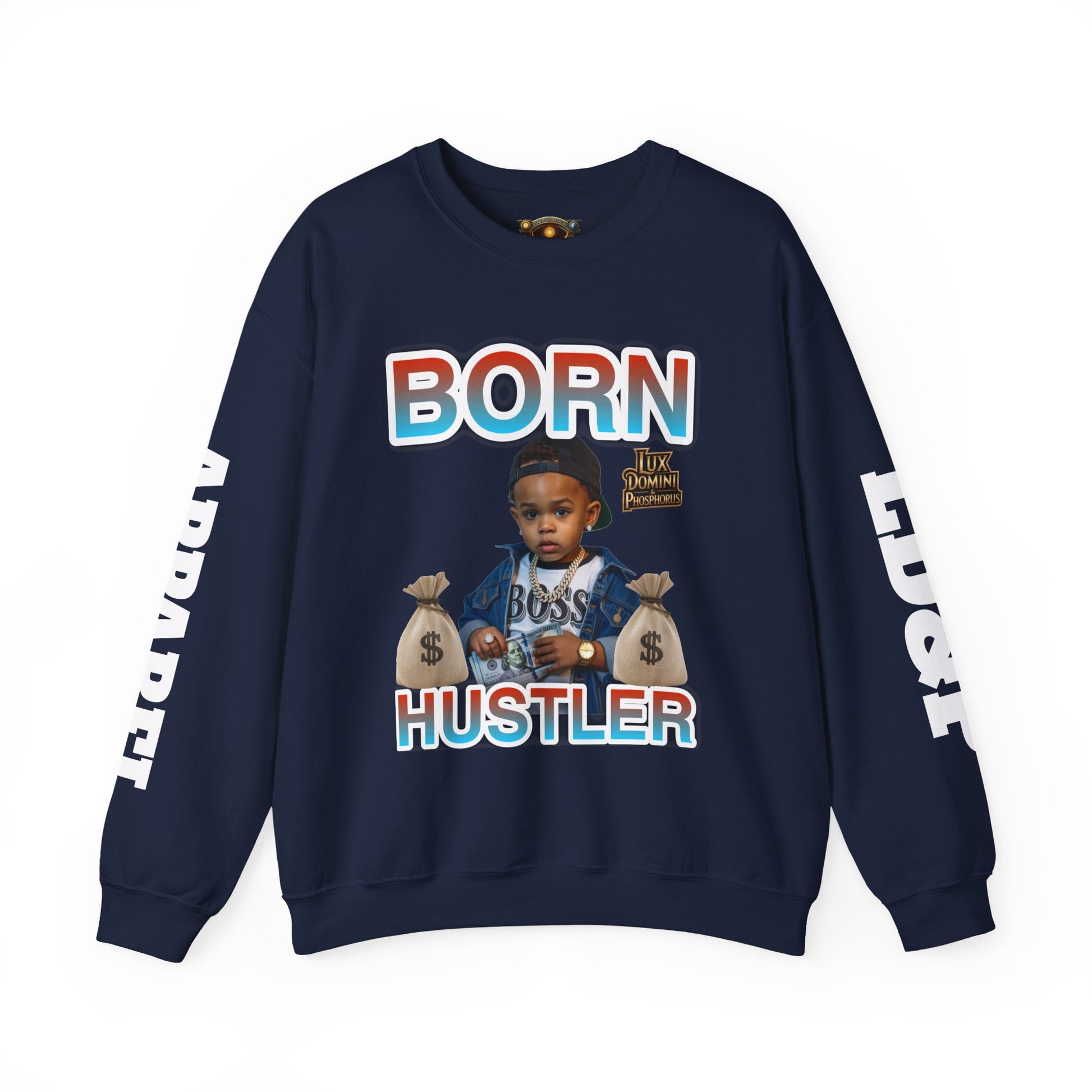 Crewneck Sweatshirt - Born Hustler LD&P Apparel