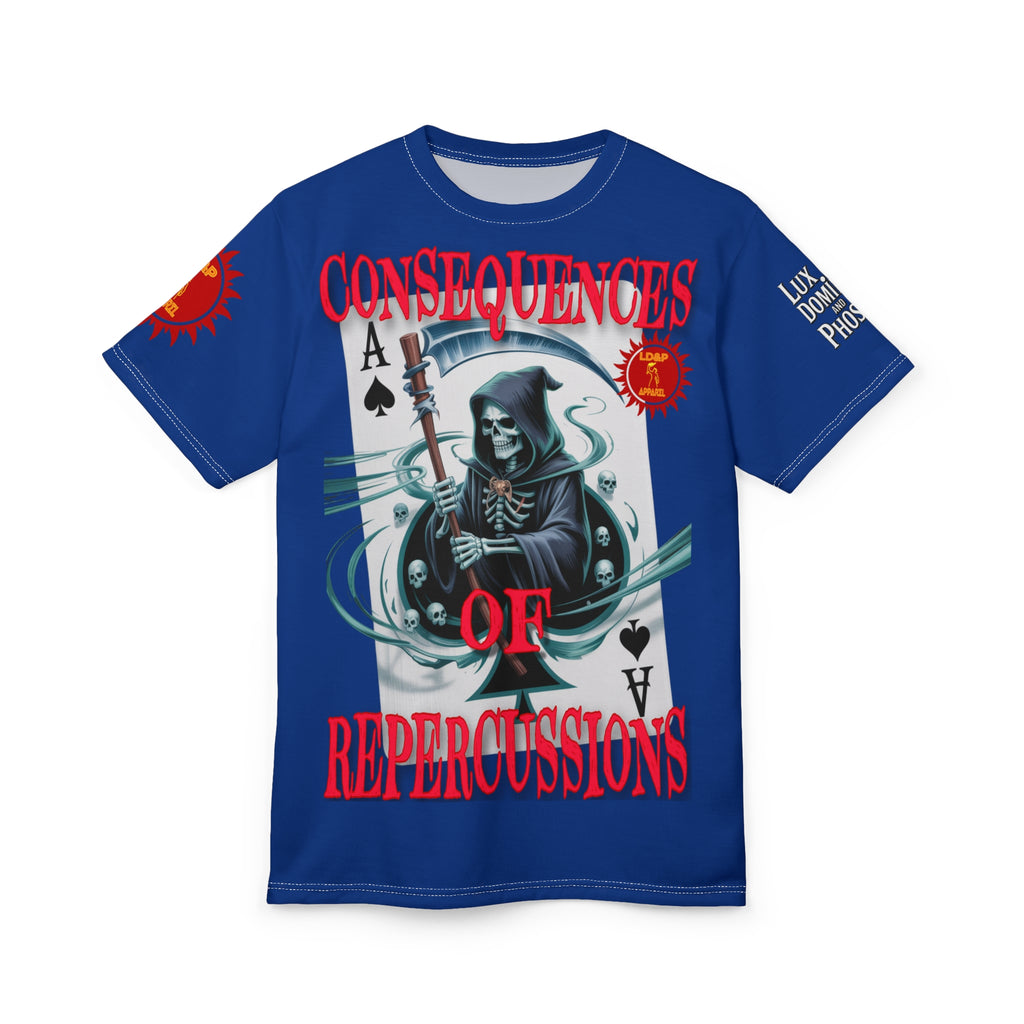 Consequences of Repercussions Graphic Shirt LD&P APPAREL Blue