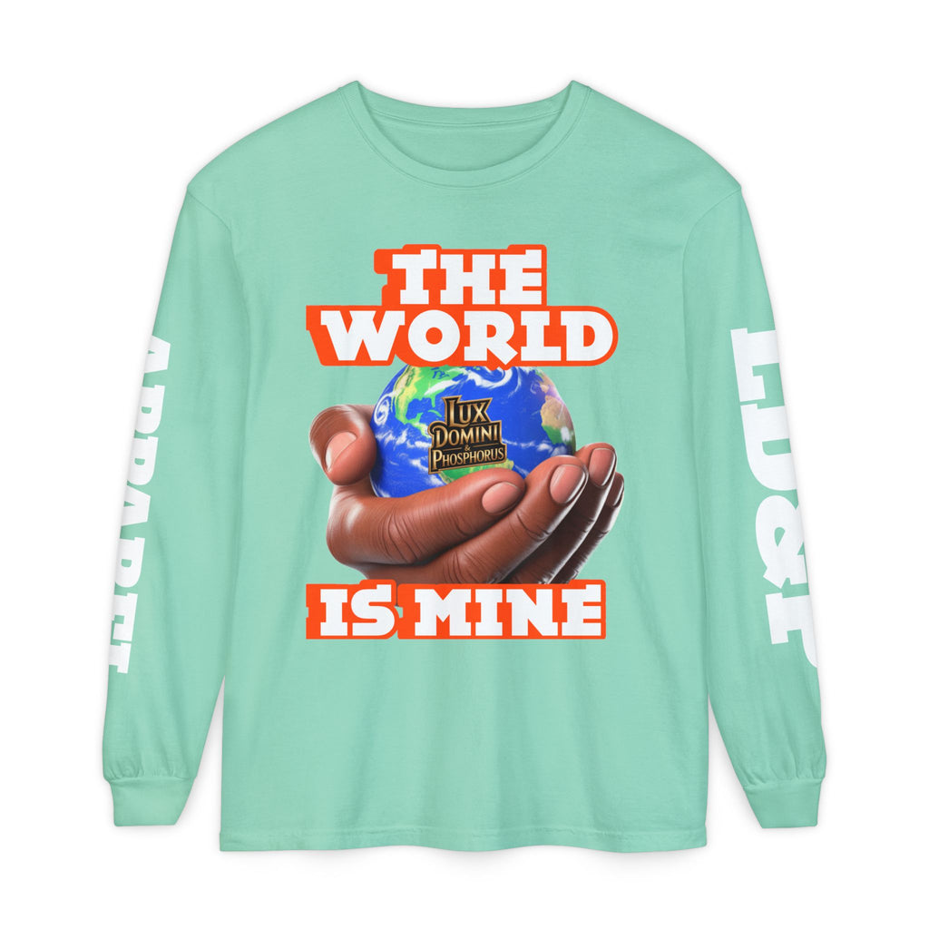 Garment-dyed Long Sleeve T-Shirt - The World Is Mine