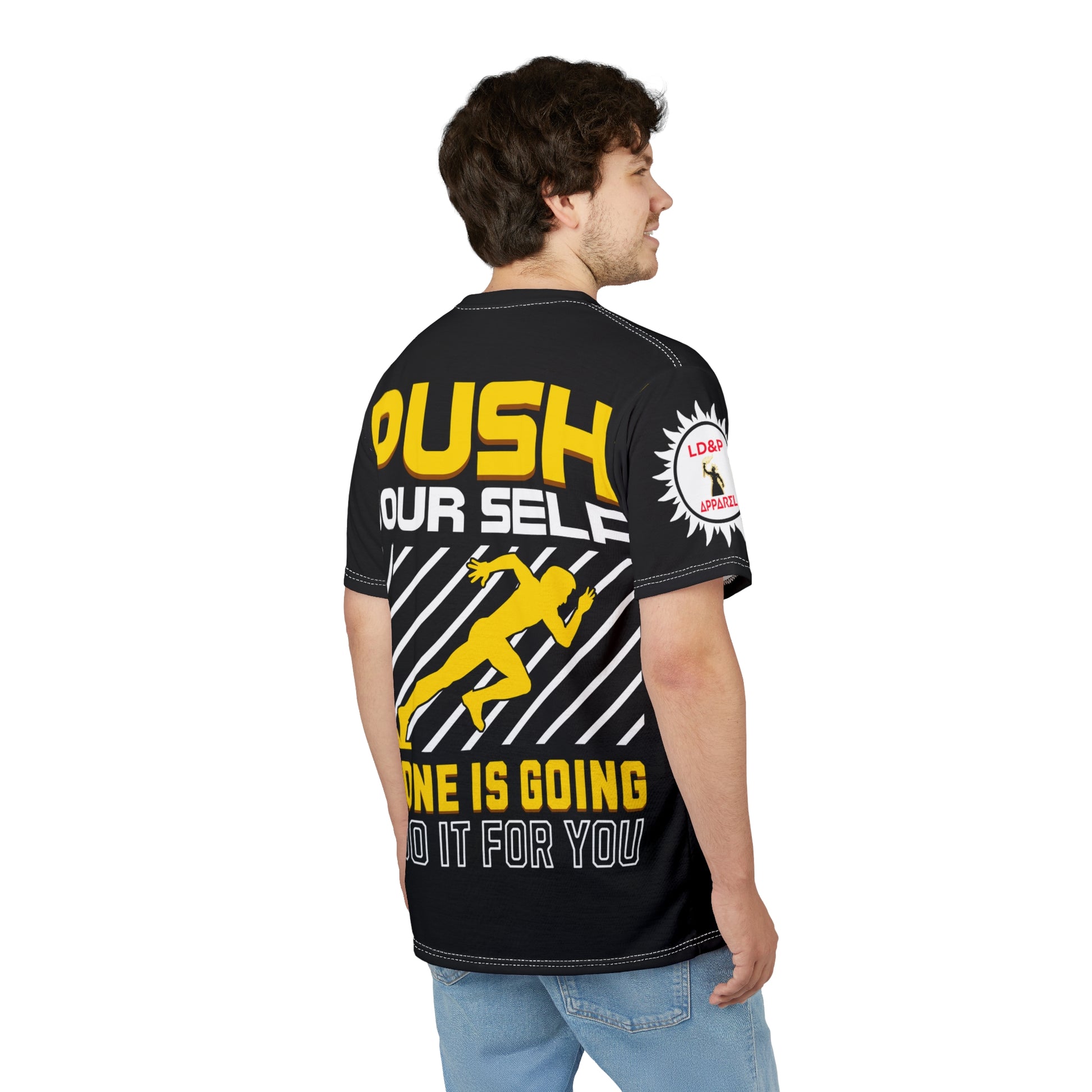 Push Yourself Graphic Tee LD&P APPAREL DESIGN Black