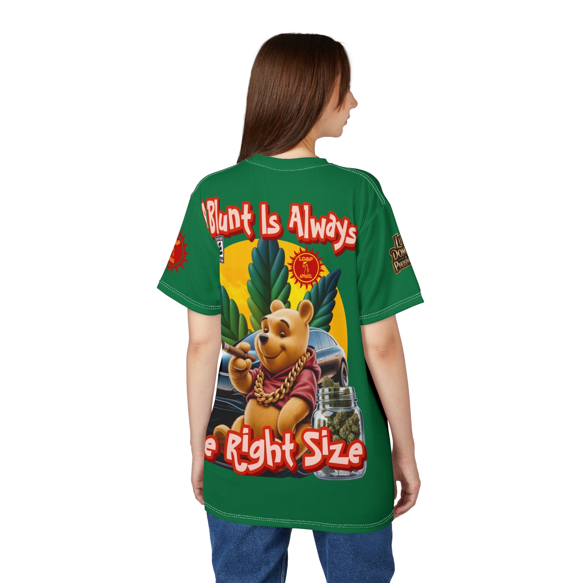 Cannabis Graphic Tee — "A Blunt Is Always The Right Size" LD&P APPAREL Green