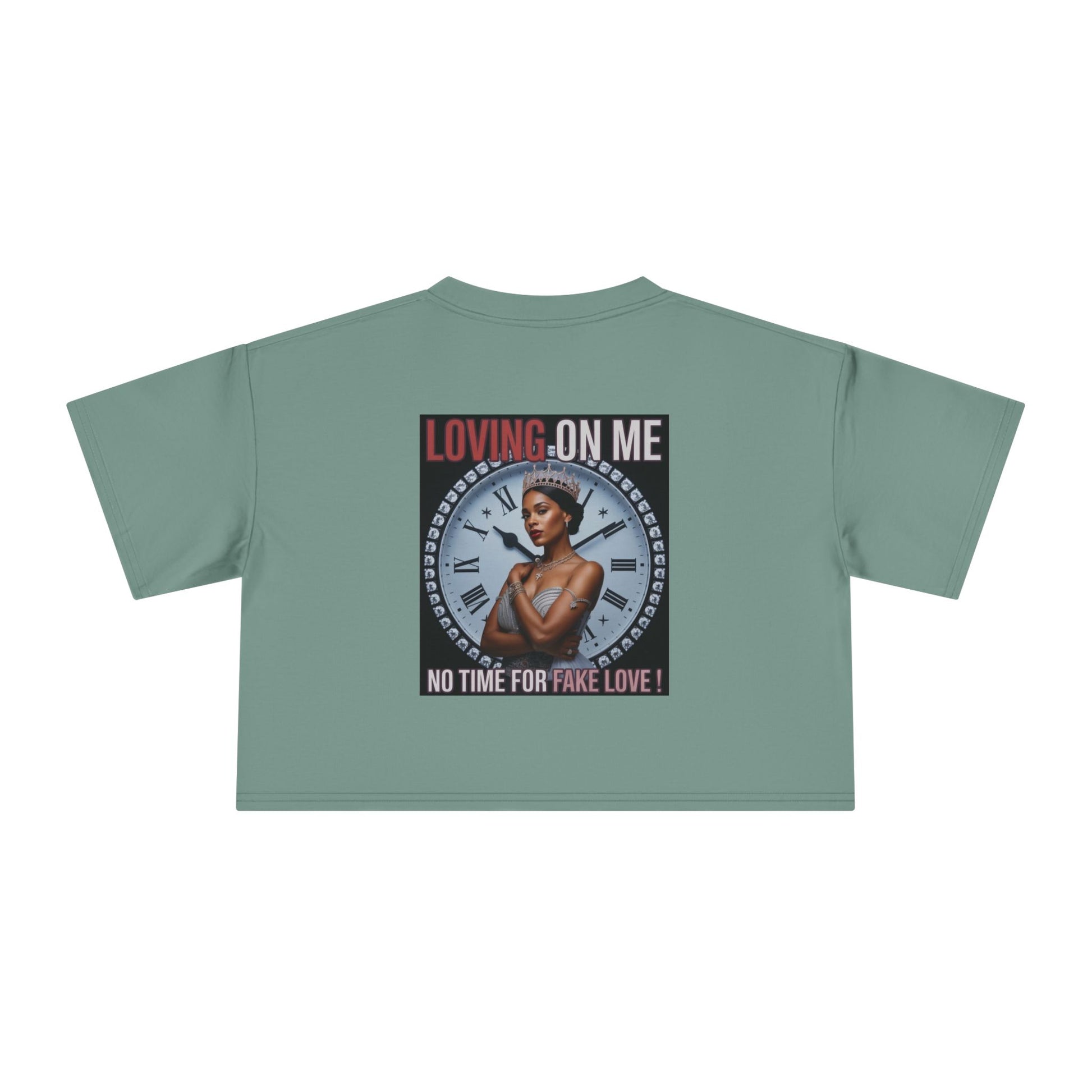 Loving On Me Crop Tee — "No Time for Fake Love" Women's Graphic Tee