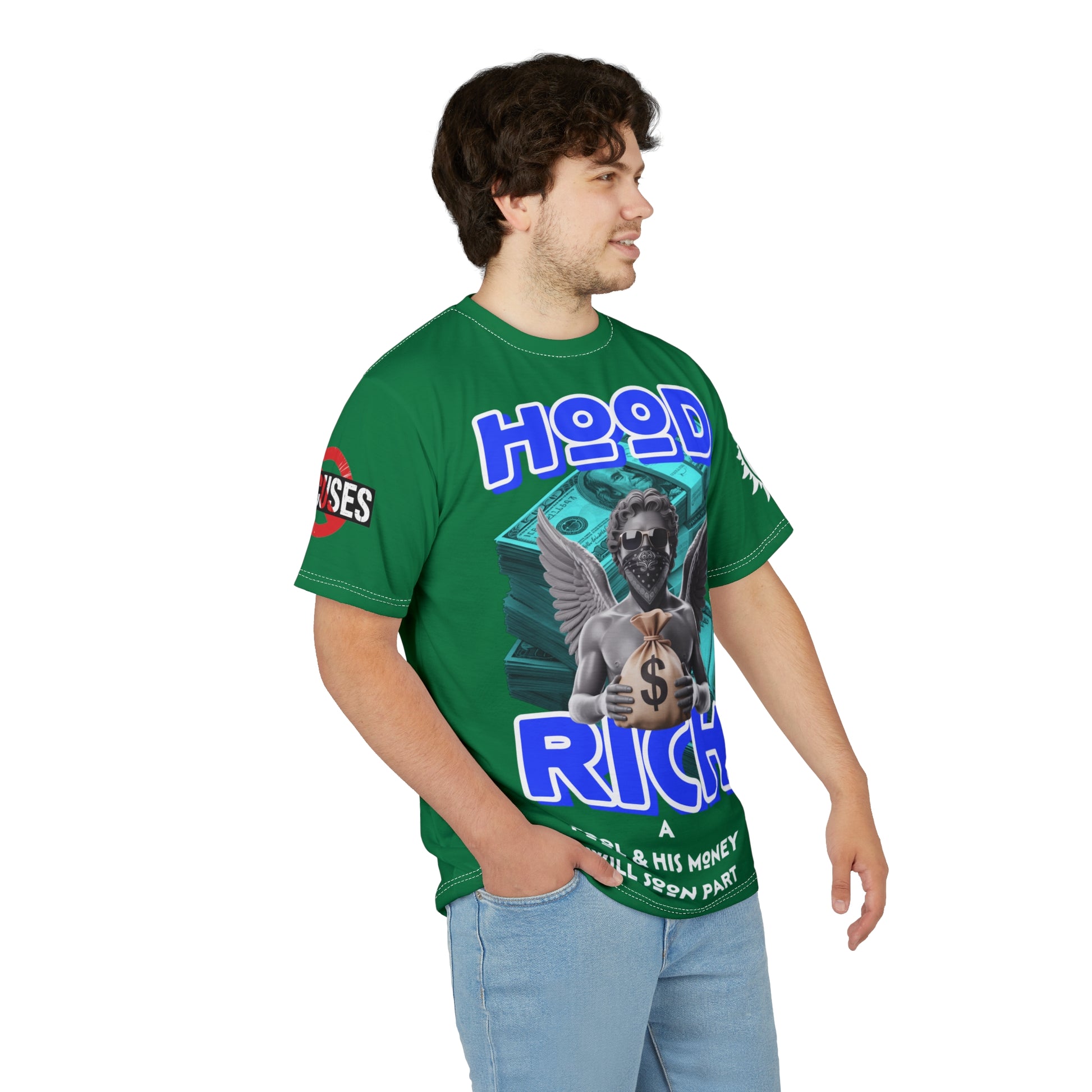Hood Rich Graphic Tee LD&P APPAREL Green