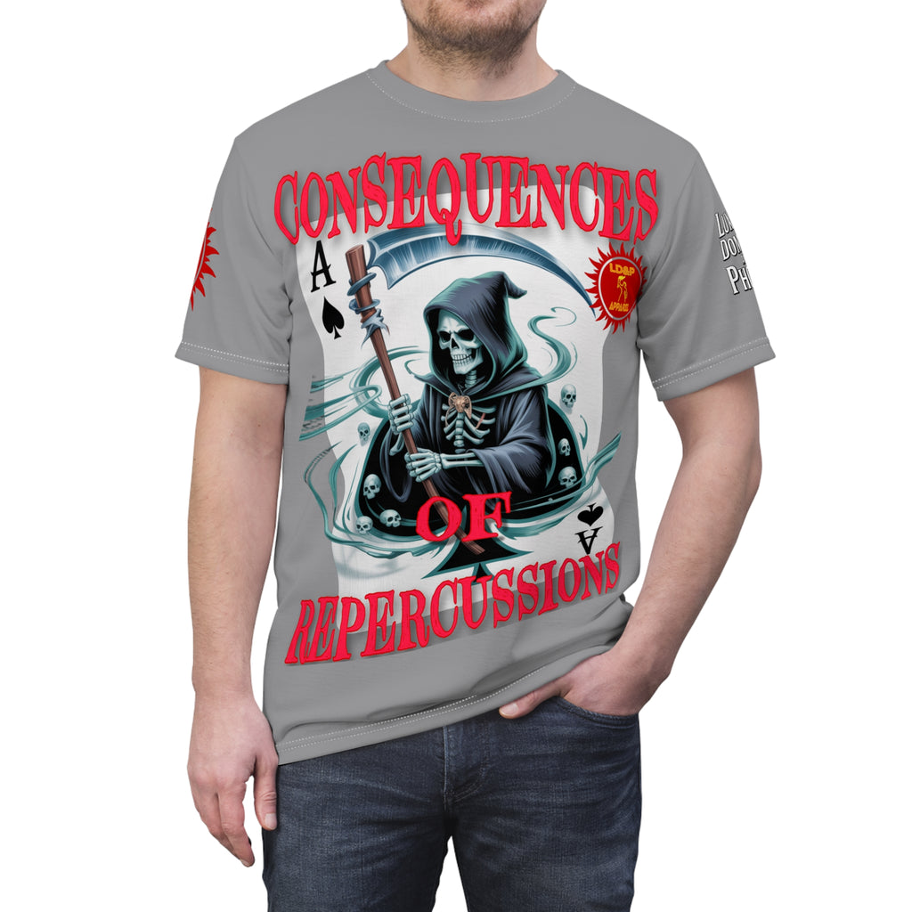 Consequences of Repercussions Graphic Shirt LD&P APPAREL Grey