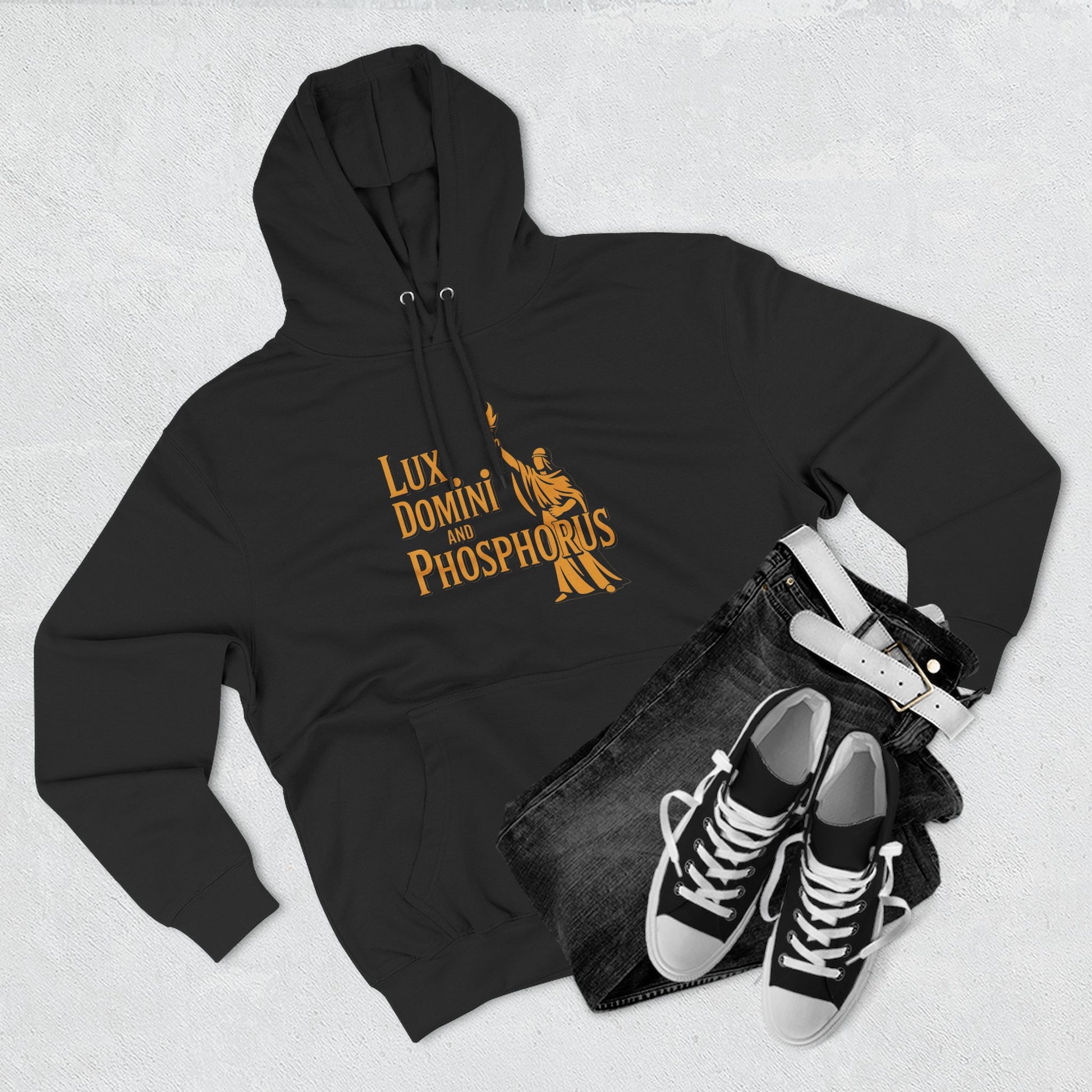 Fleece Hoodie Lux Domini and Phosphorus Apparel Design
