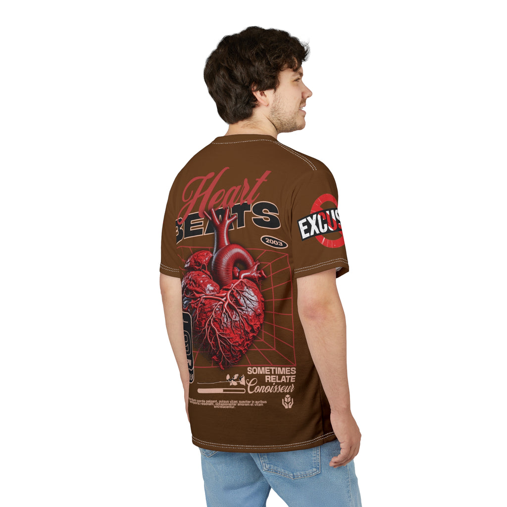 Heart Beats LD&P Apparel Design Graphic Tee Brown