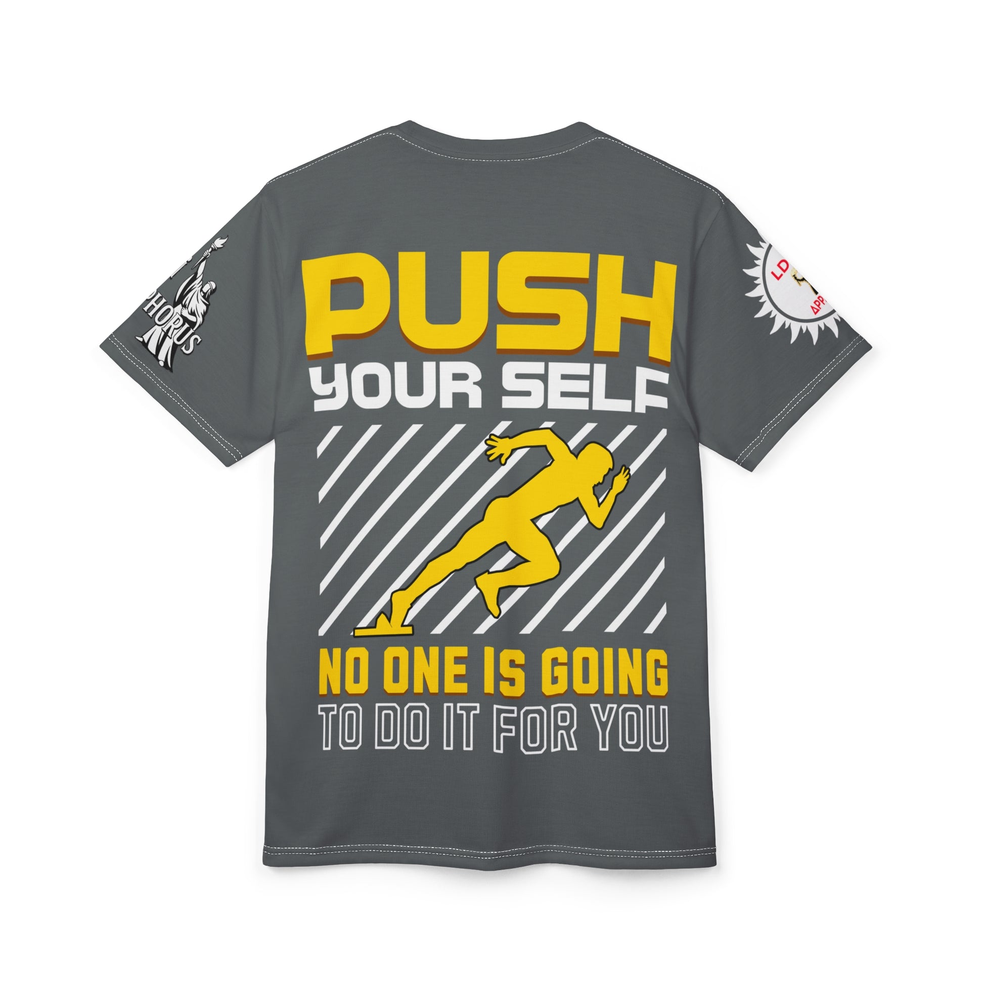 Push Yourself Graphic Tee LD&P APPAREL DESIGN Grey